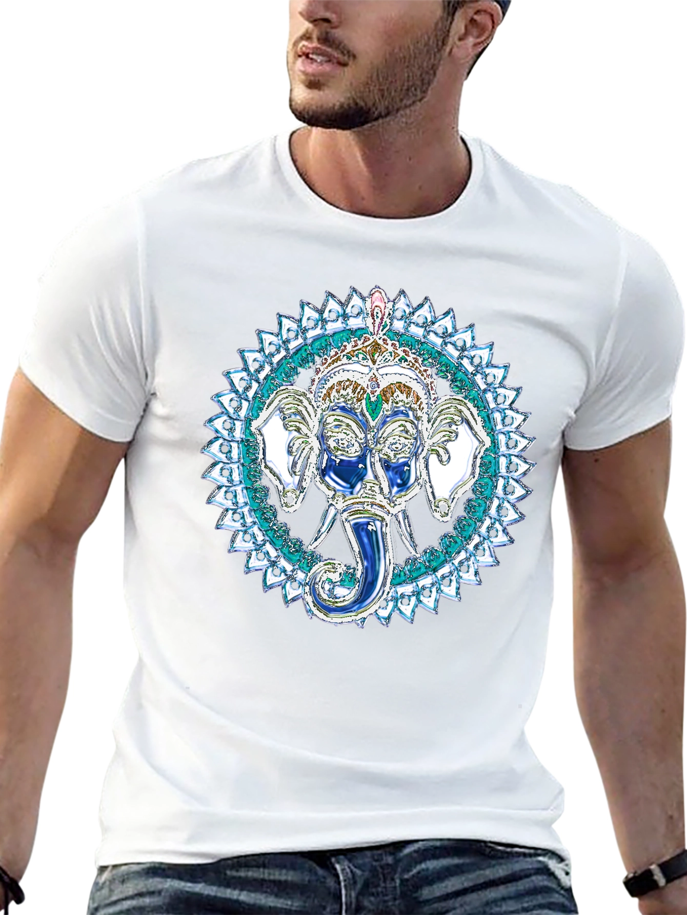 Ganesh Mandala Graphic Tee - Black