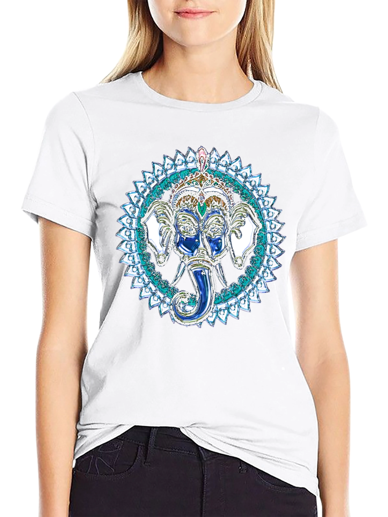 Ganesh Mandala Graphic Tee - Black