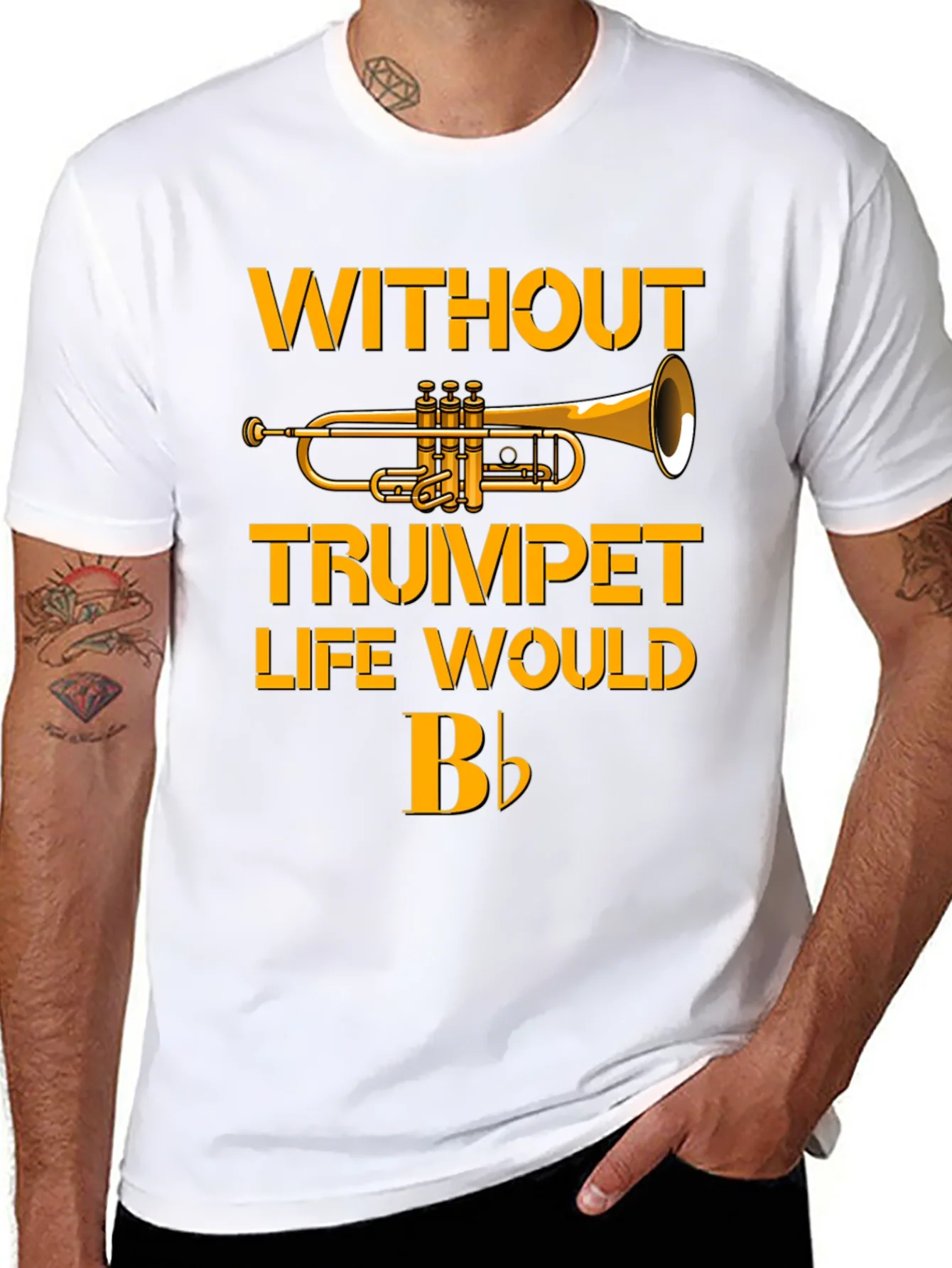 Trumpet T-Shirt - Without Trumpet Life Would B Flat