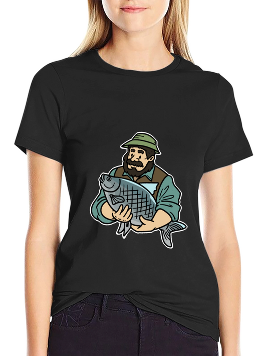 Fisherman Holding Fish Graphic Tee