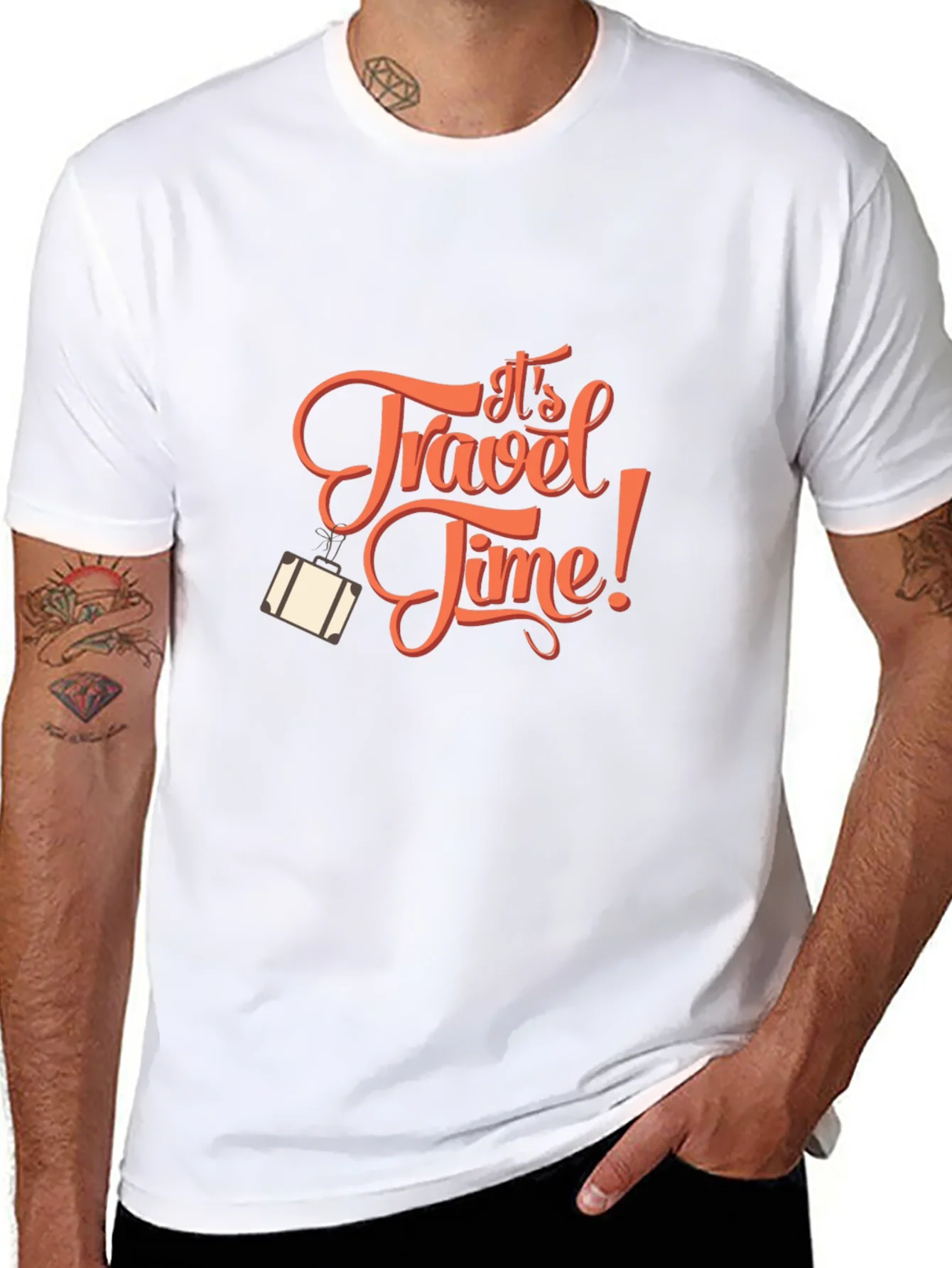 Travel Time Black T-Shirt - Adventure Awaits!