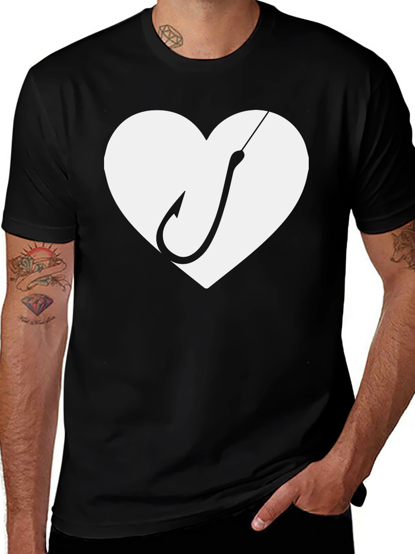 Heart Hook Fishing T-Shirt - Perfect Catch!