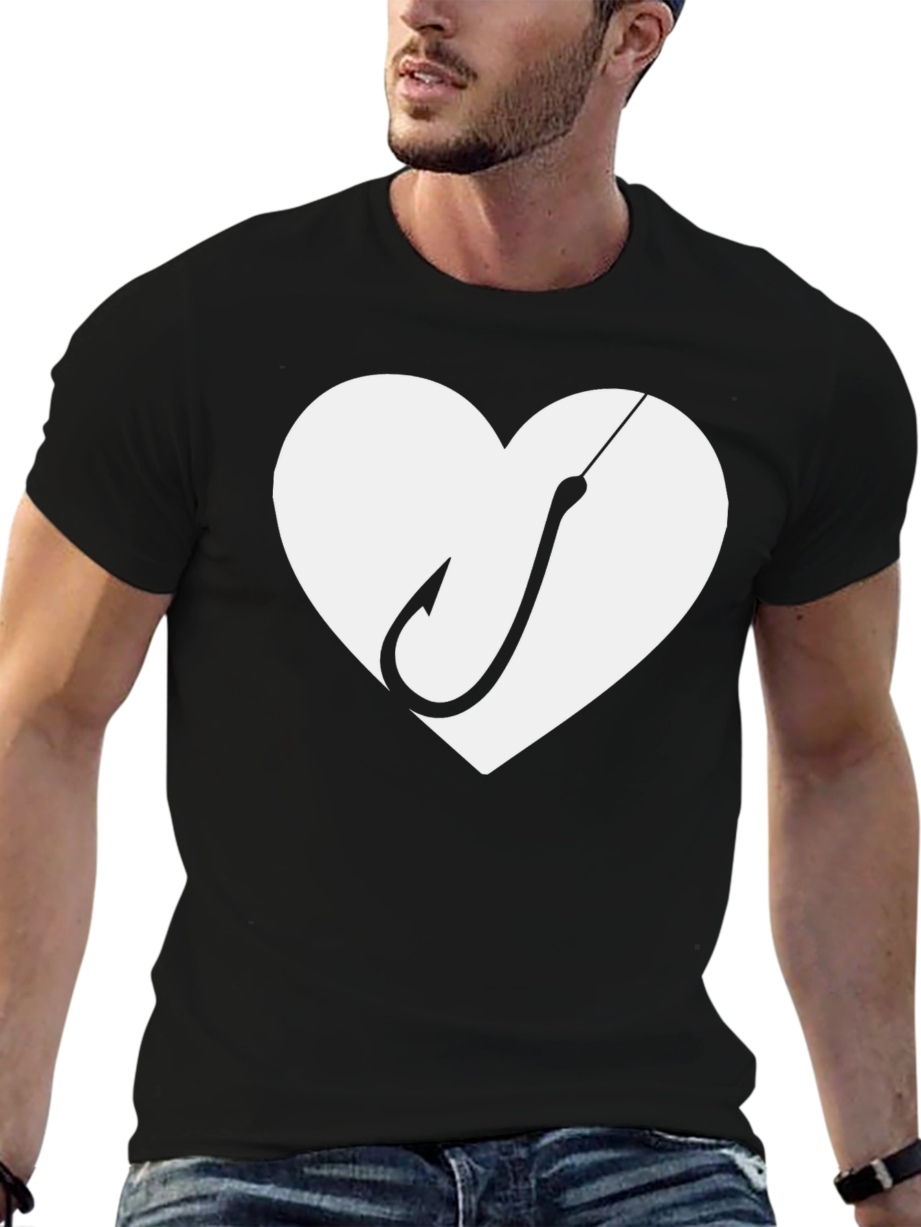 Heart Hook Fishing T-Shirt - Perfect Catch!