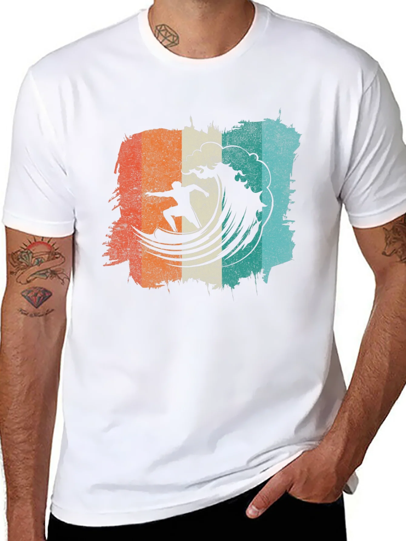 Retro Surfer Wave Graphic Tee