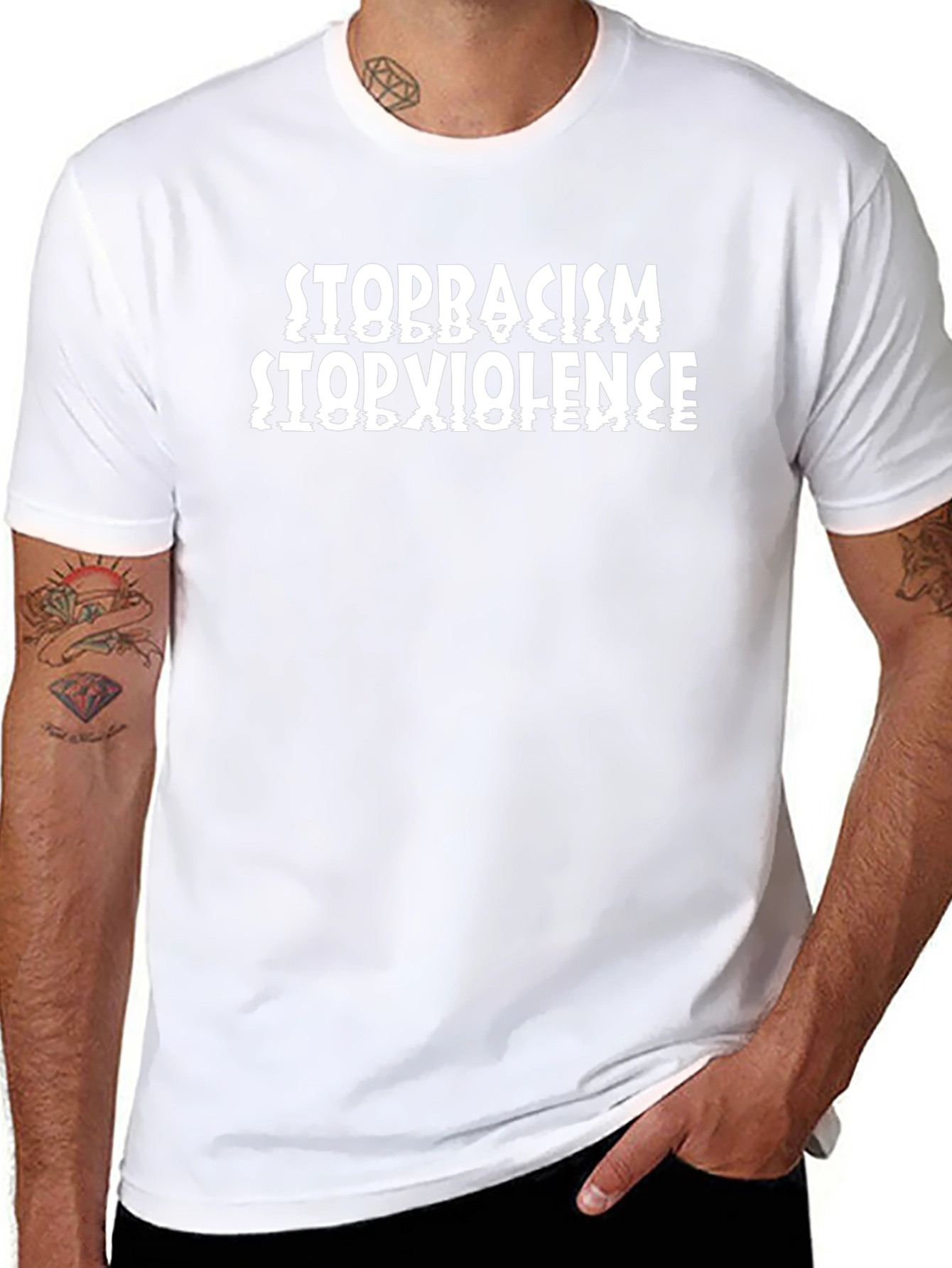 Stop Racism Stop Violence Graphic Tee