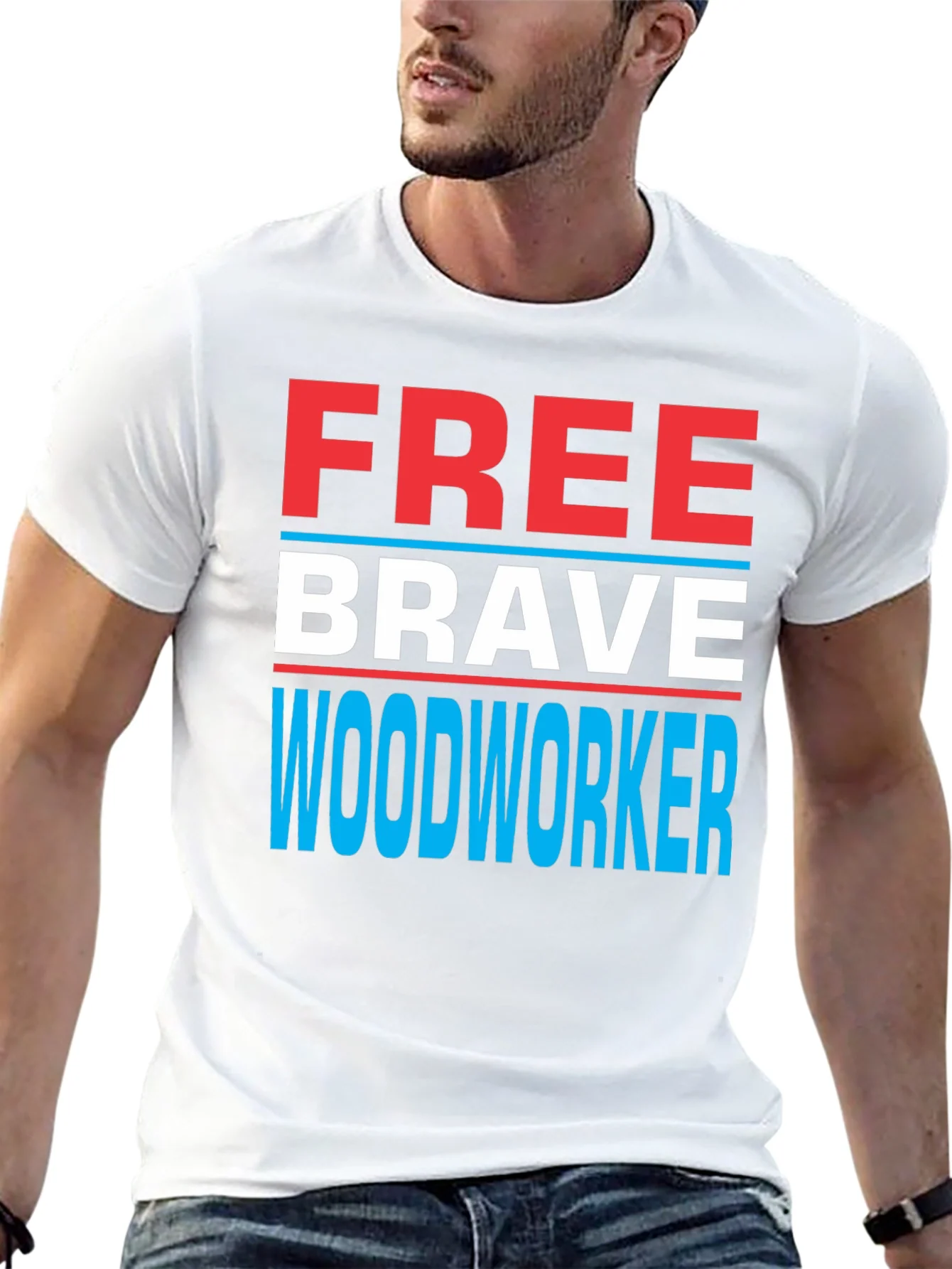 Free Brave Woodworker Graphic T-Shirt