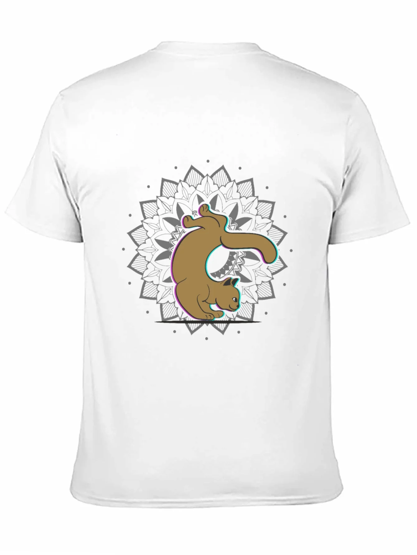 Cat Mandala Graphic Tee - Black