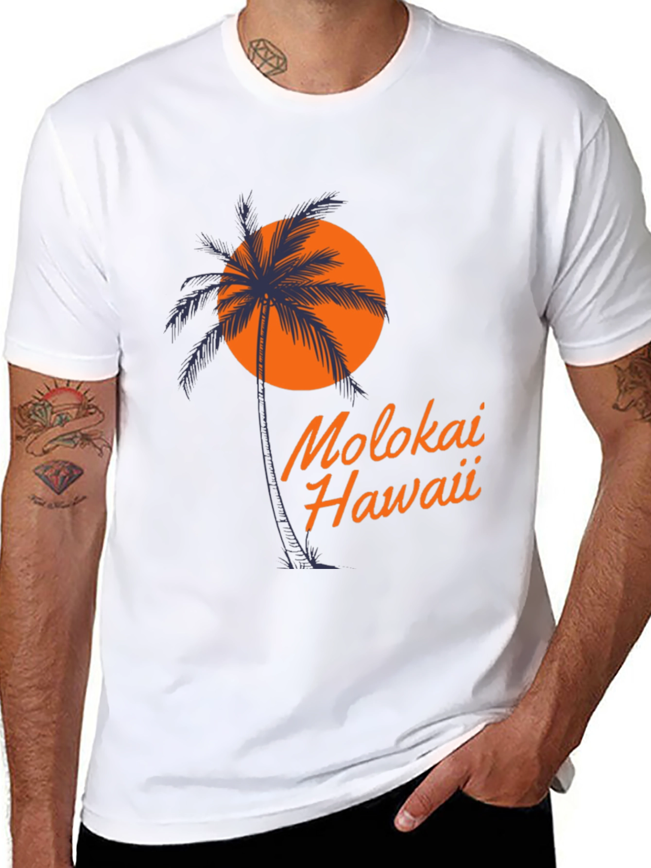 Molokai Hawaii Palm Tree T-Shirt - Island Vibes