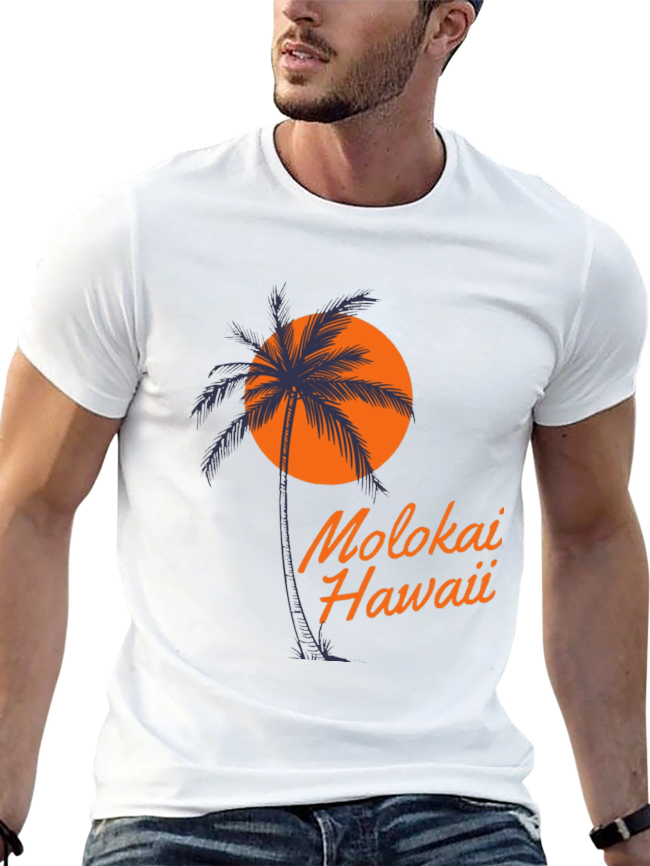 Molokai Hawaii Palm Tree T-Shirt - Island Vibes