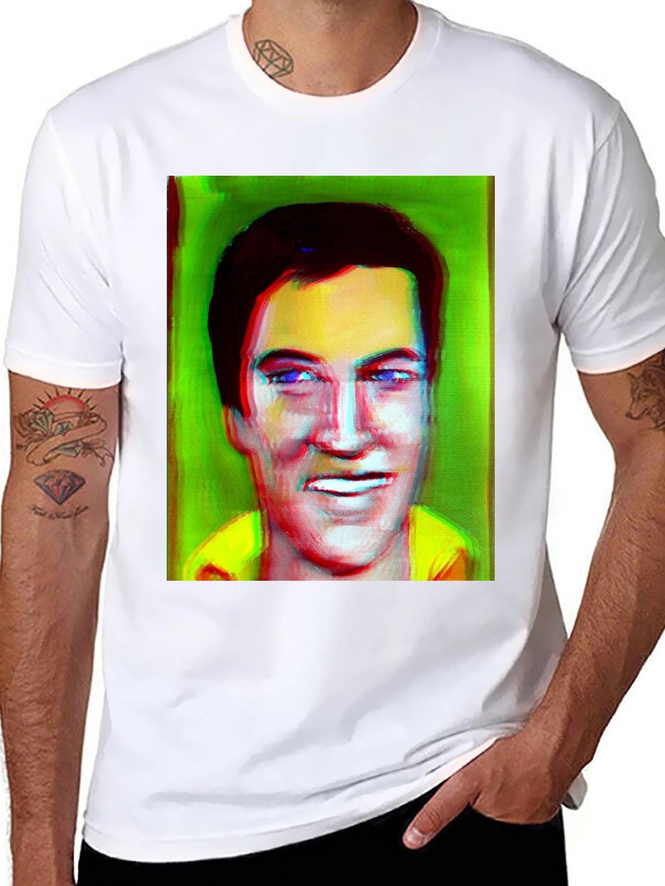 Elvis Inspired T-Shirt - Unique Portrait Design