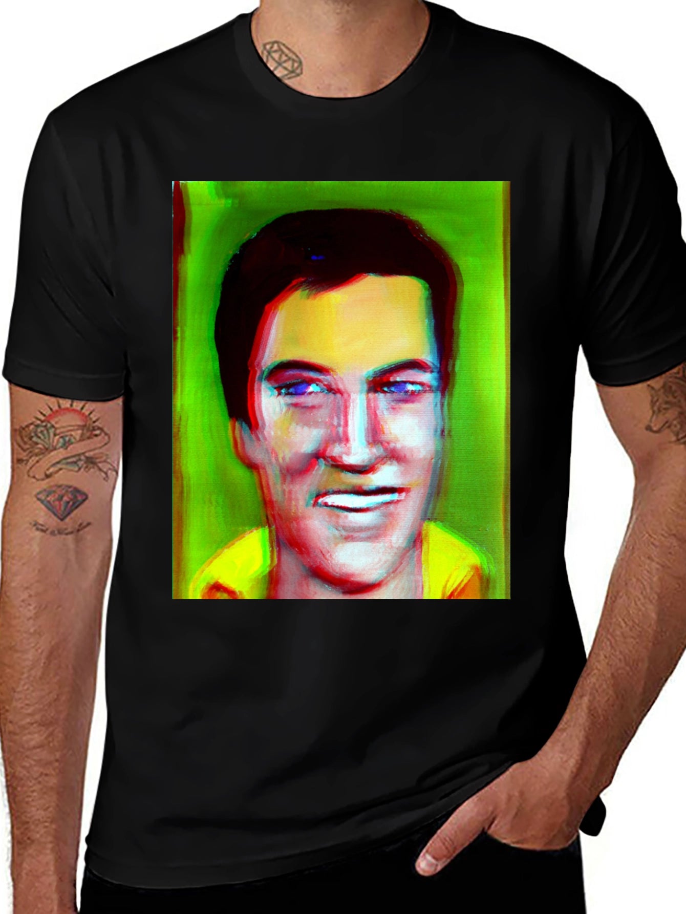 Elvis Inspired T-Shirt - Unique Portrait Design