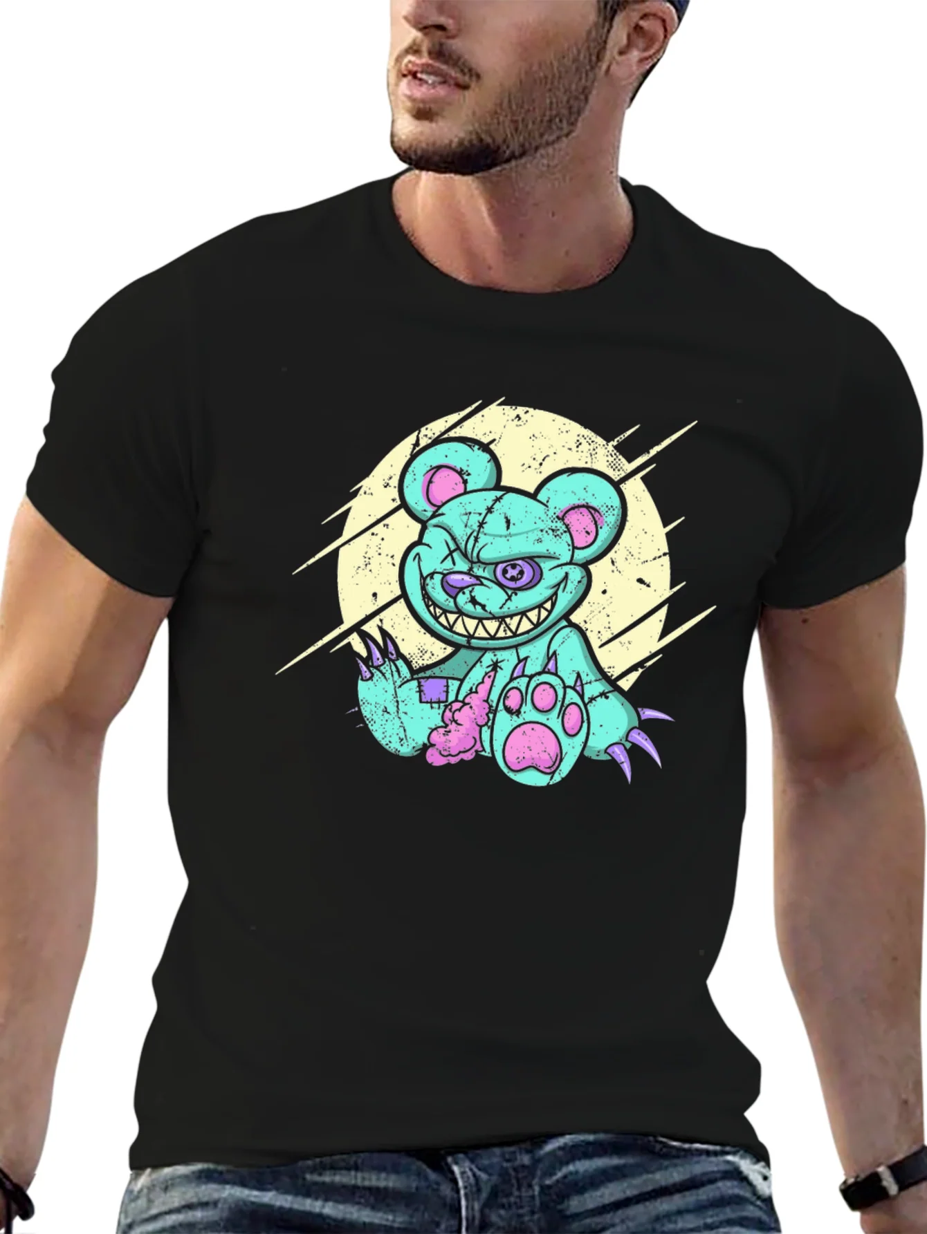 Scary Bear Graphic T-Shirt