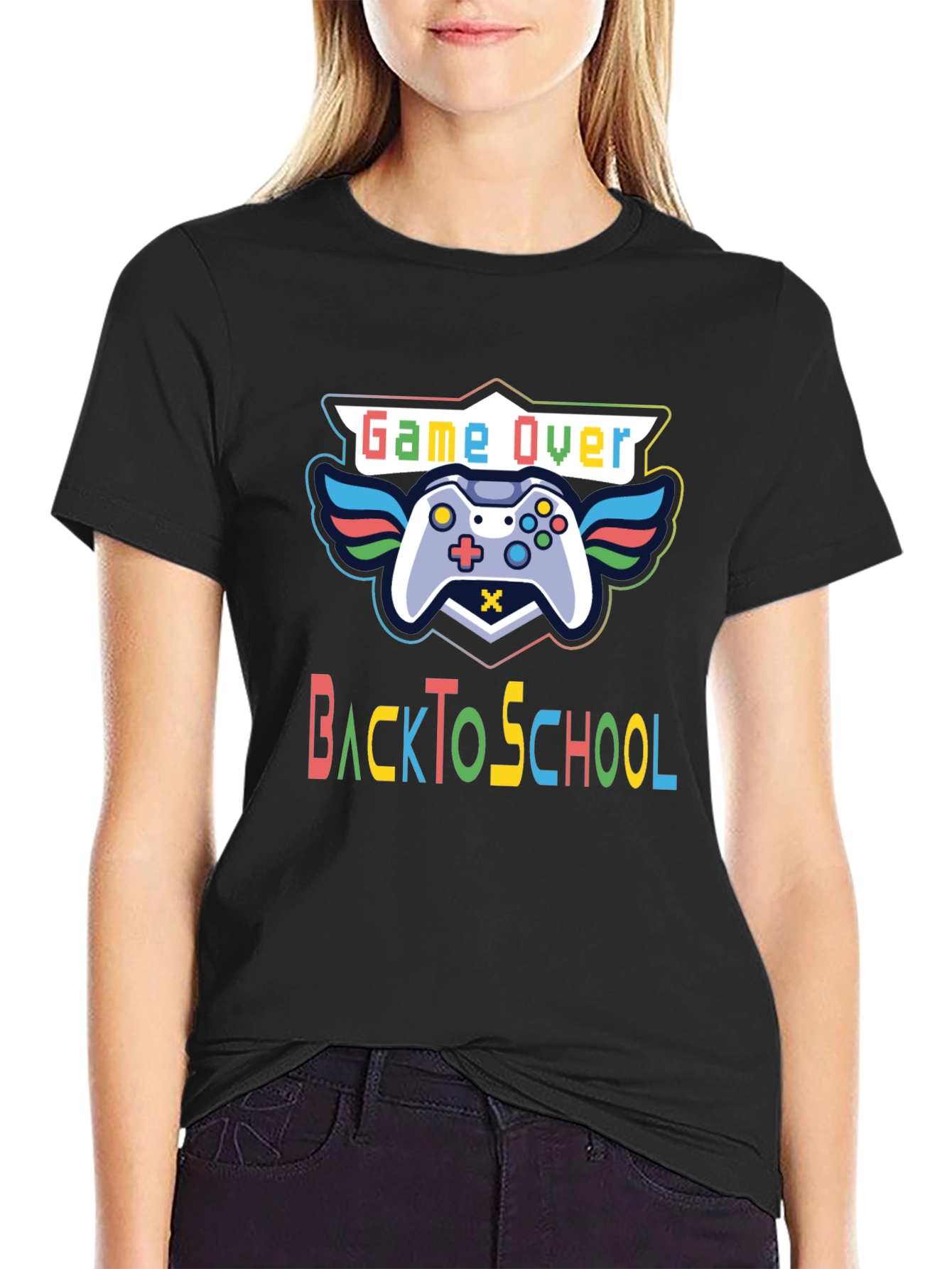 Game Over Back To School Black T-Shirt