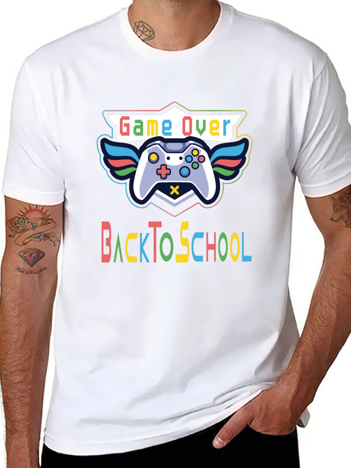 Game Over Back To School Black T-Shirt