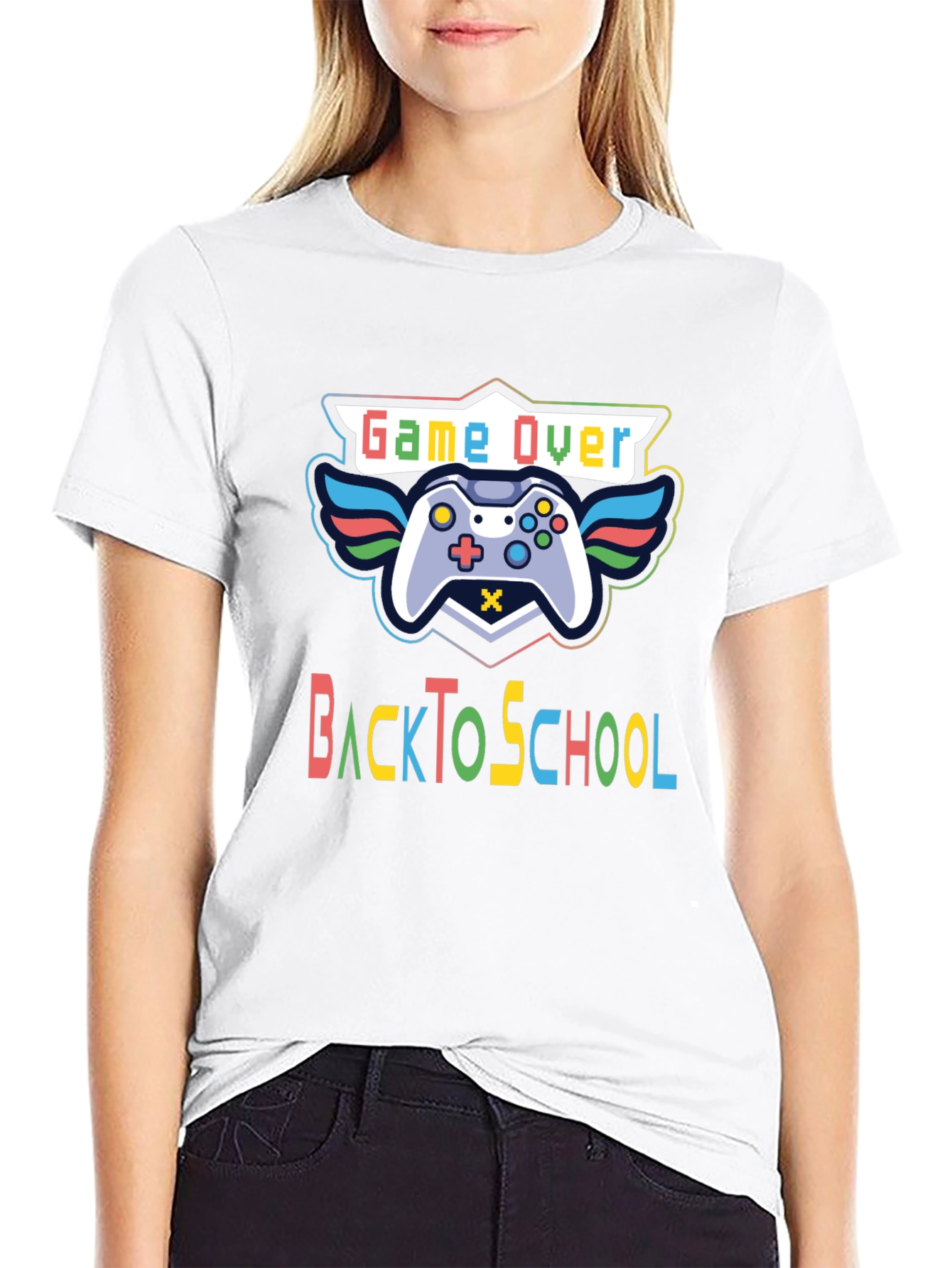 Game Over Back To School Black T-Shirt