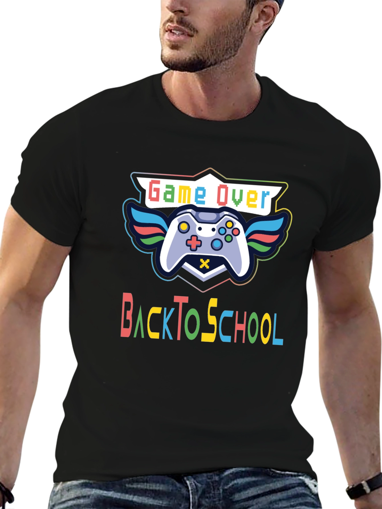 Game Over Back To School Black T-Shirt