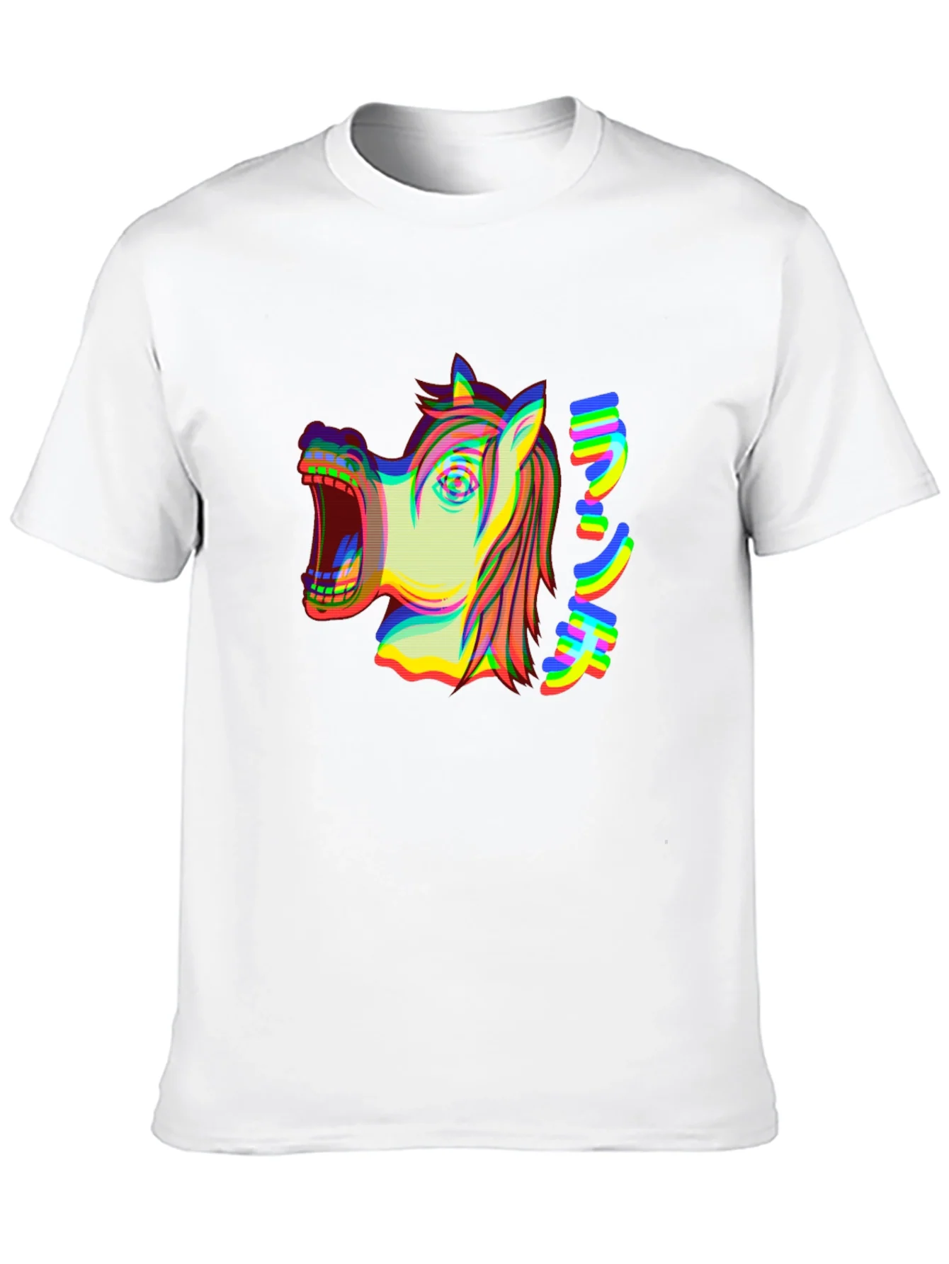 Distorted Horse Graphic Tee - Black