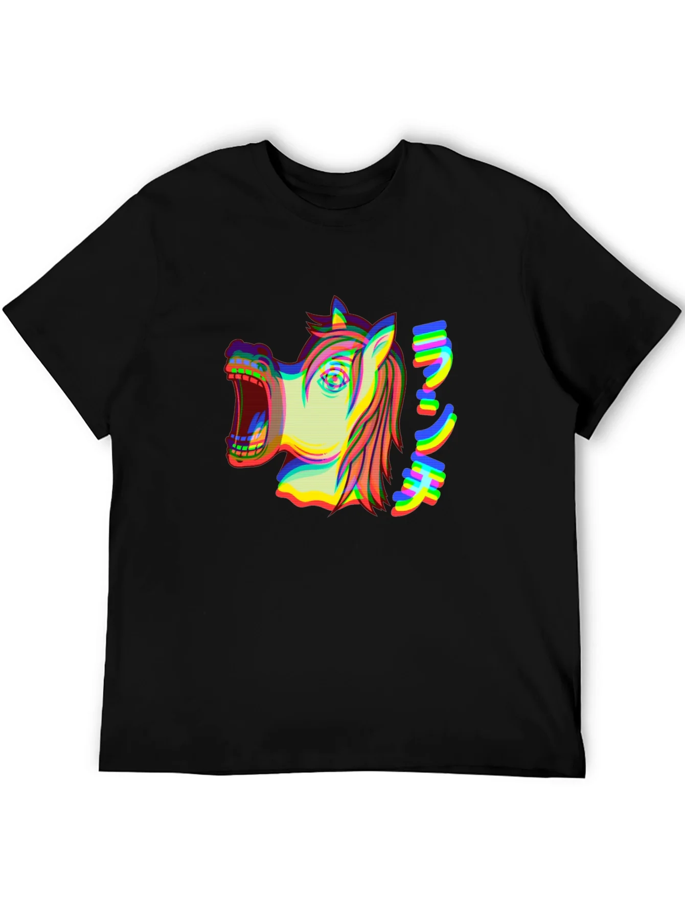 Distorted Horse Graphic Tee - Black