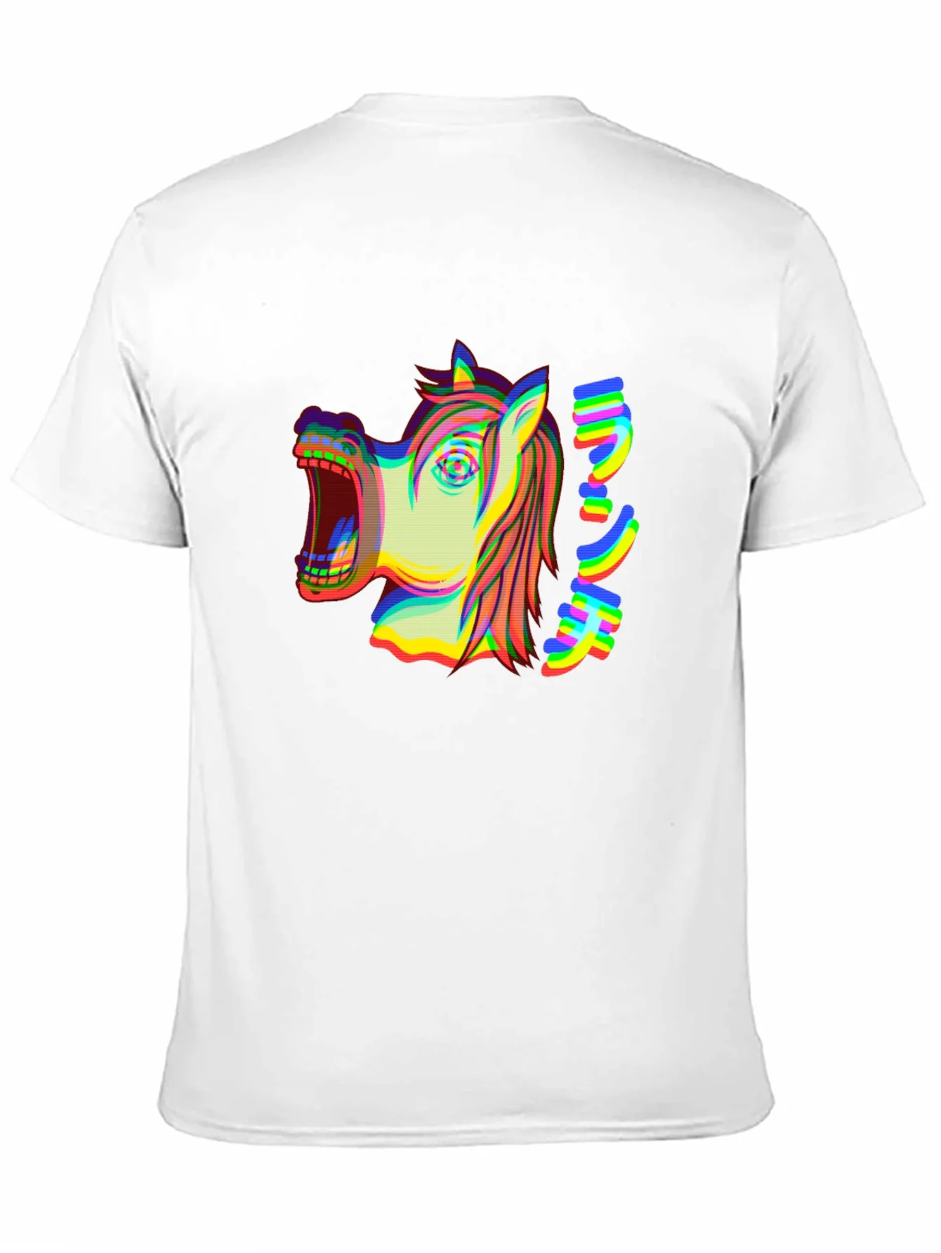 Distorted Horse Graphic Tee - Black