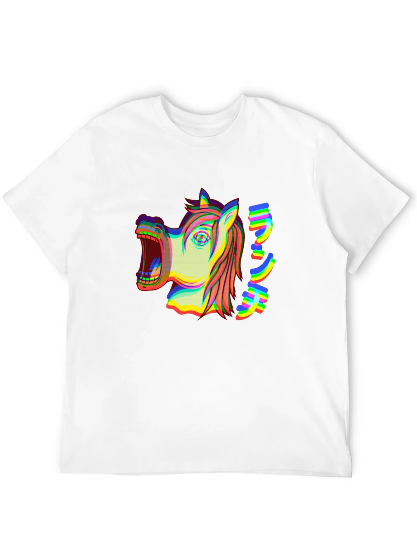 Distorted Horse Graphic Tee - Black