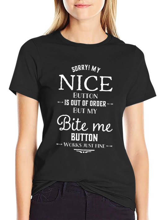 Funny Bite Me Slogan Graphic Tee