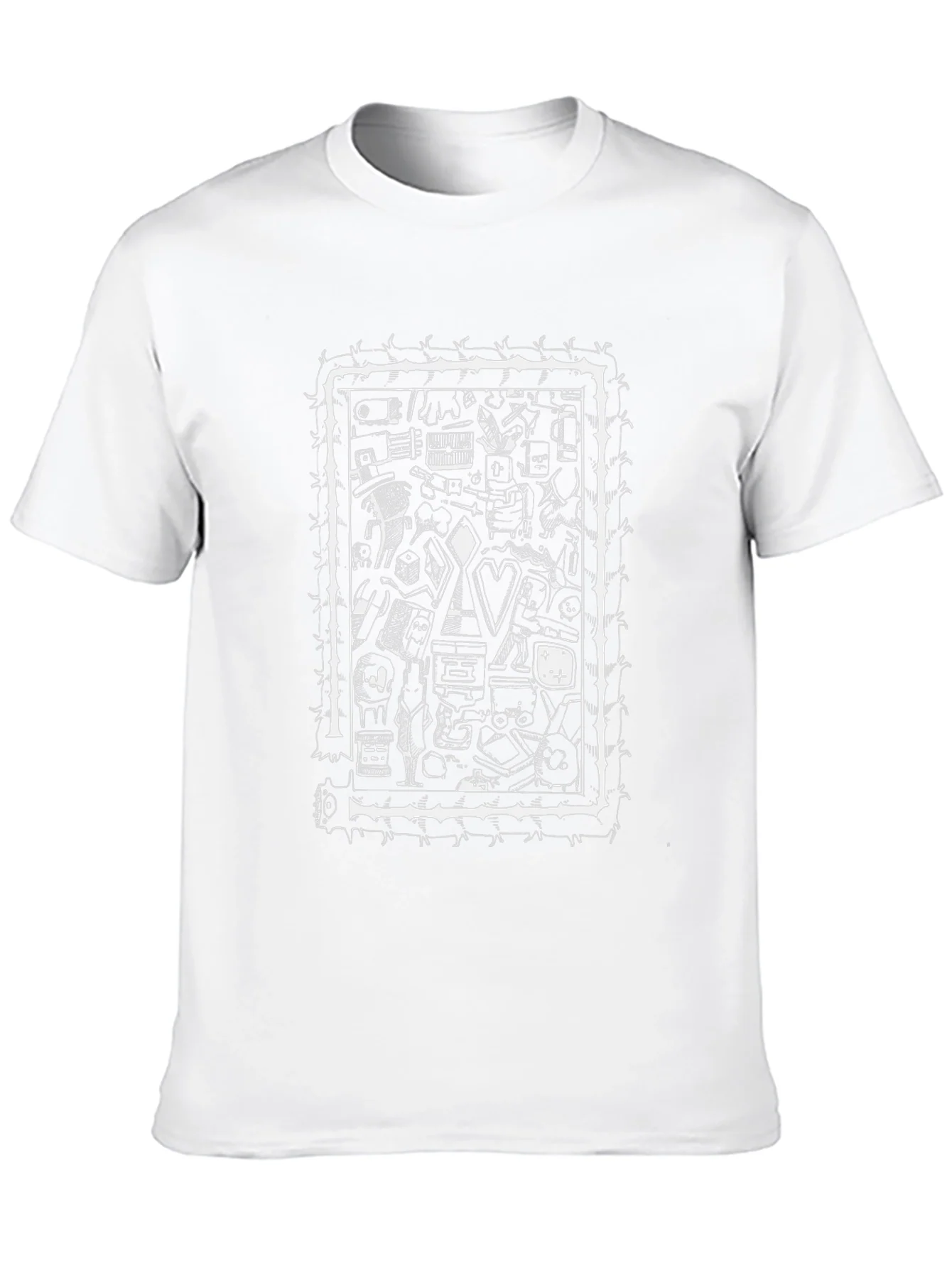 Abstract Print Black Crew Neck T-Shirt