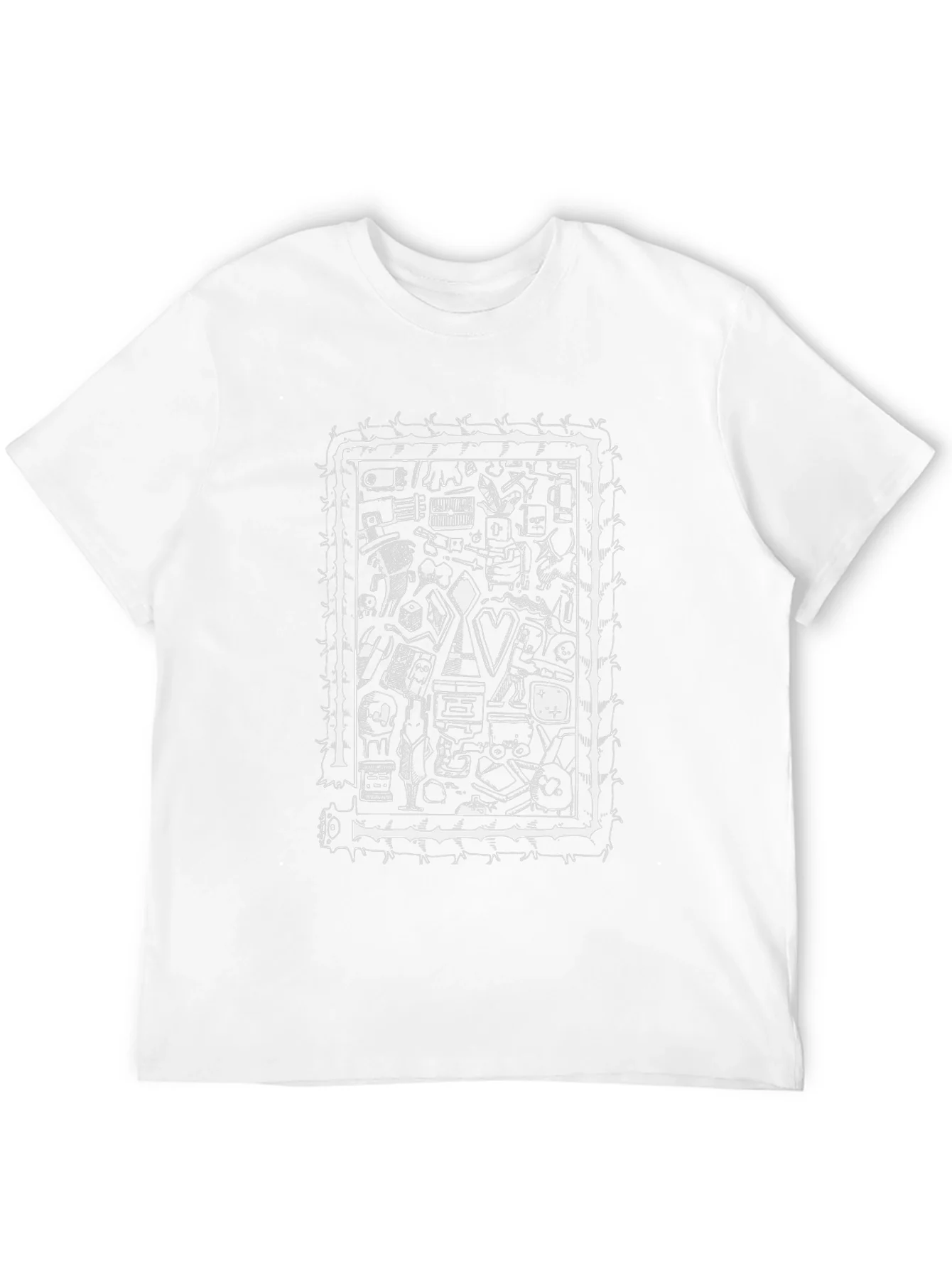 Abstract Print Black Crew Neck T-Shirt