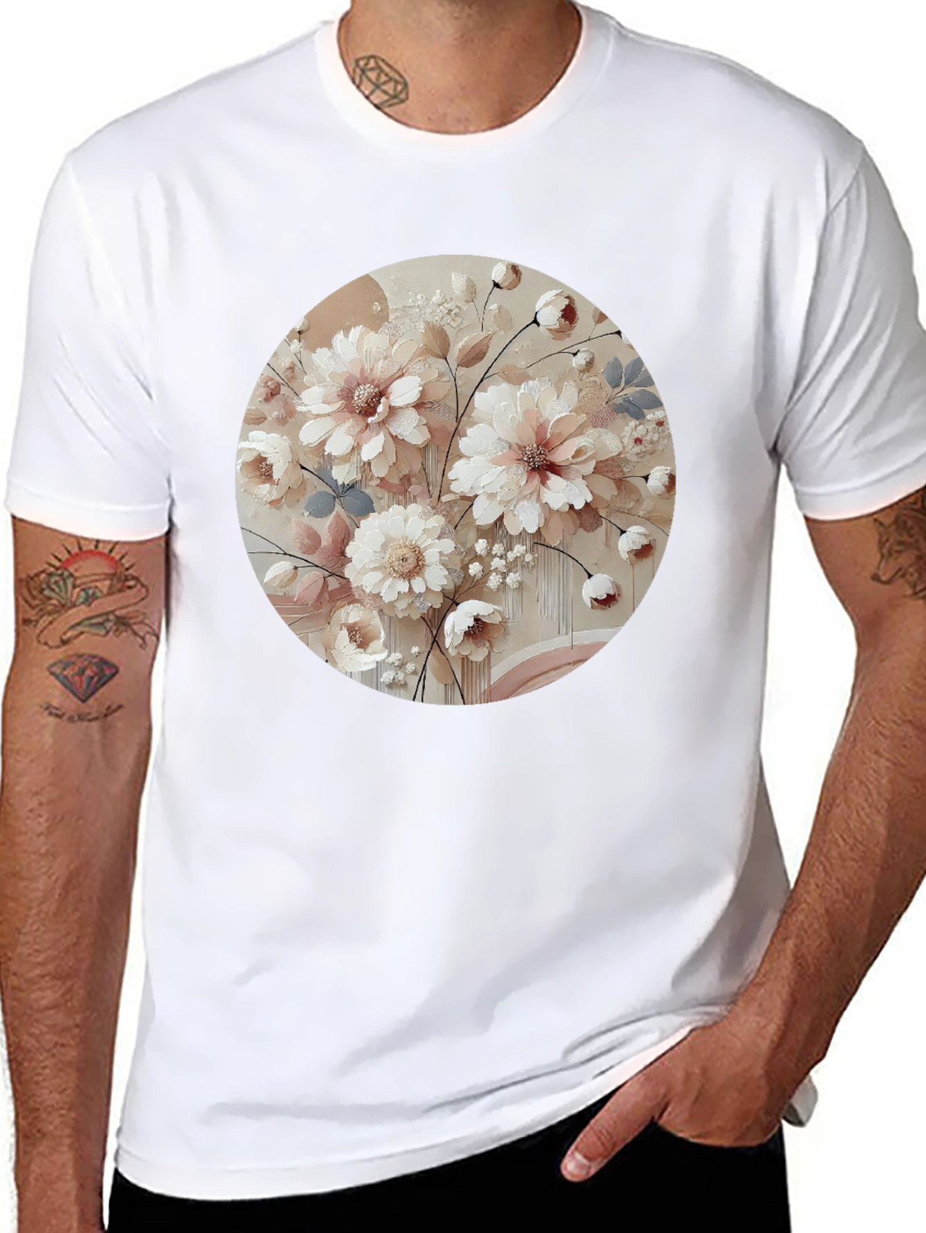 Floral Print Crew Neck T-Shirt