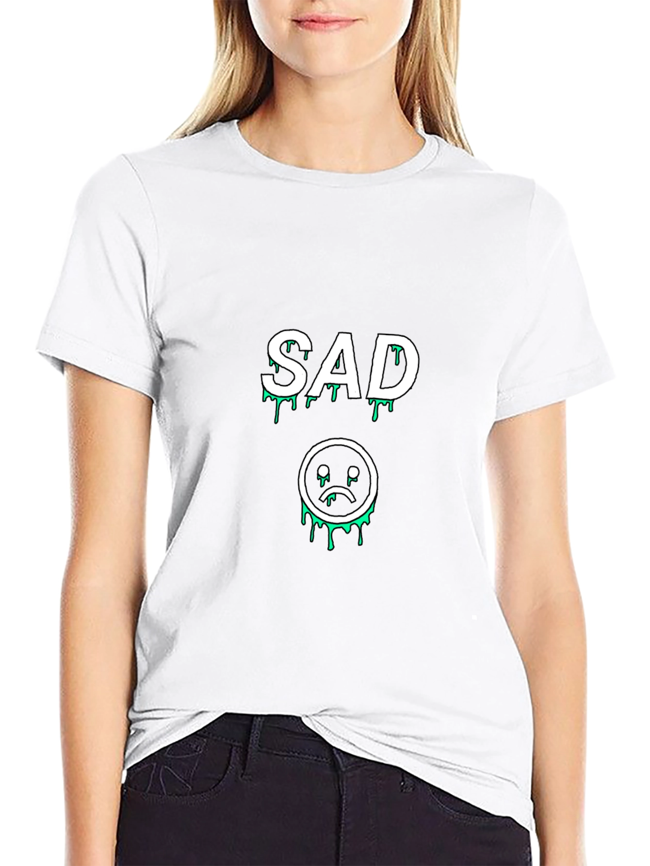 Sad Drip Graphic Black Tee