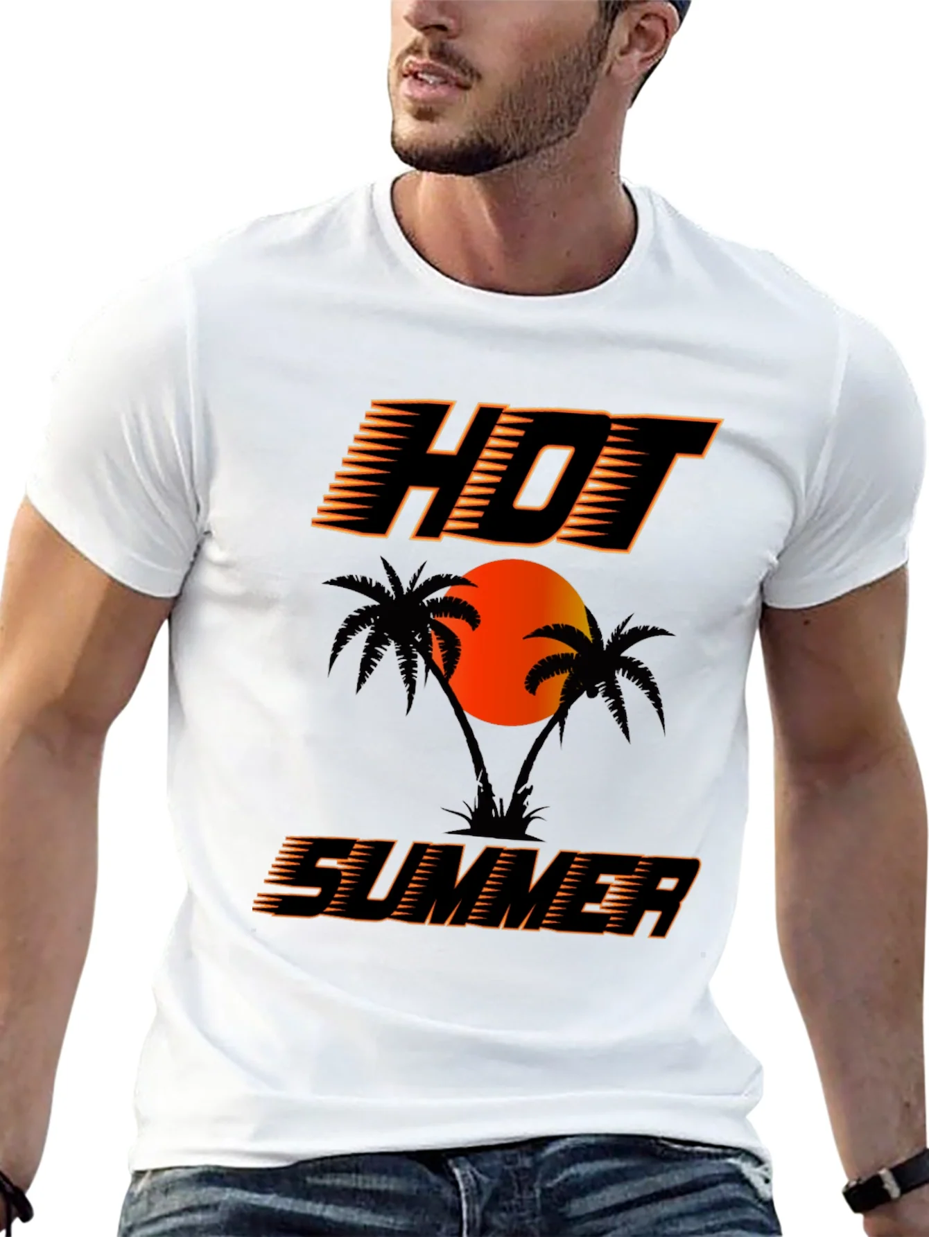Hot Summer Graphic T-Shirt Black