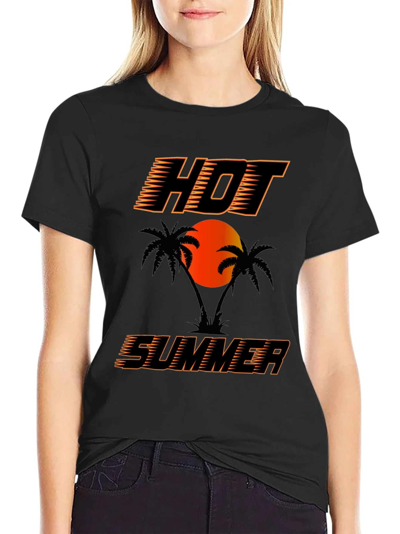 Hot Summer Graphic T-Shirt Black