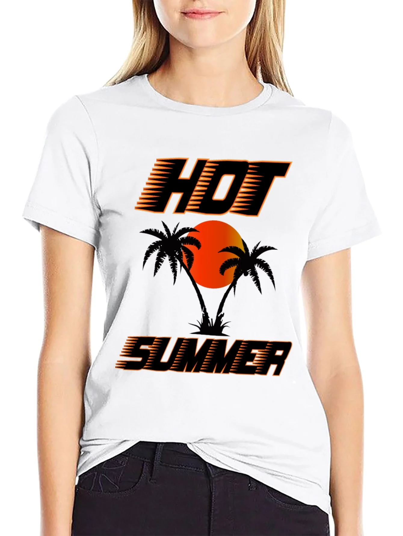 Hot Summer Graphic T-Shirt Black