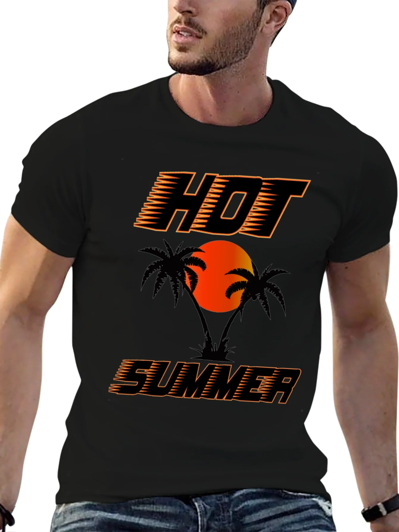 Hot Summer Graphic T-Shirt Black