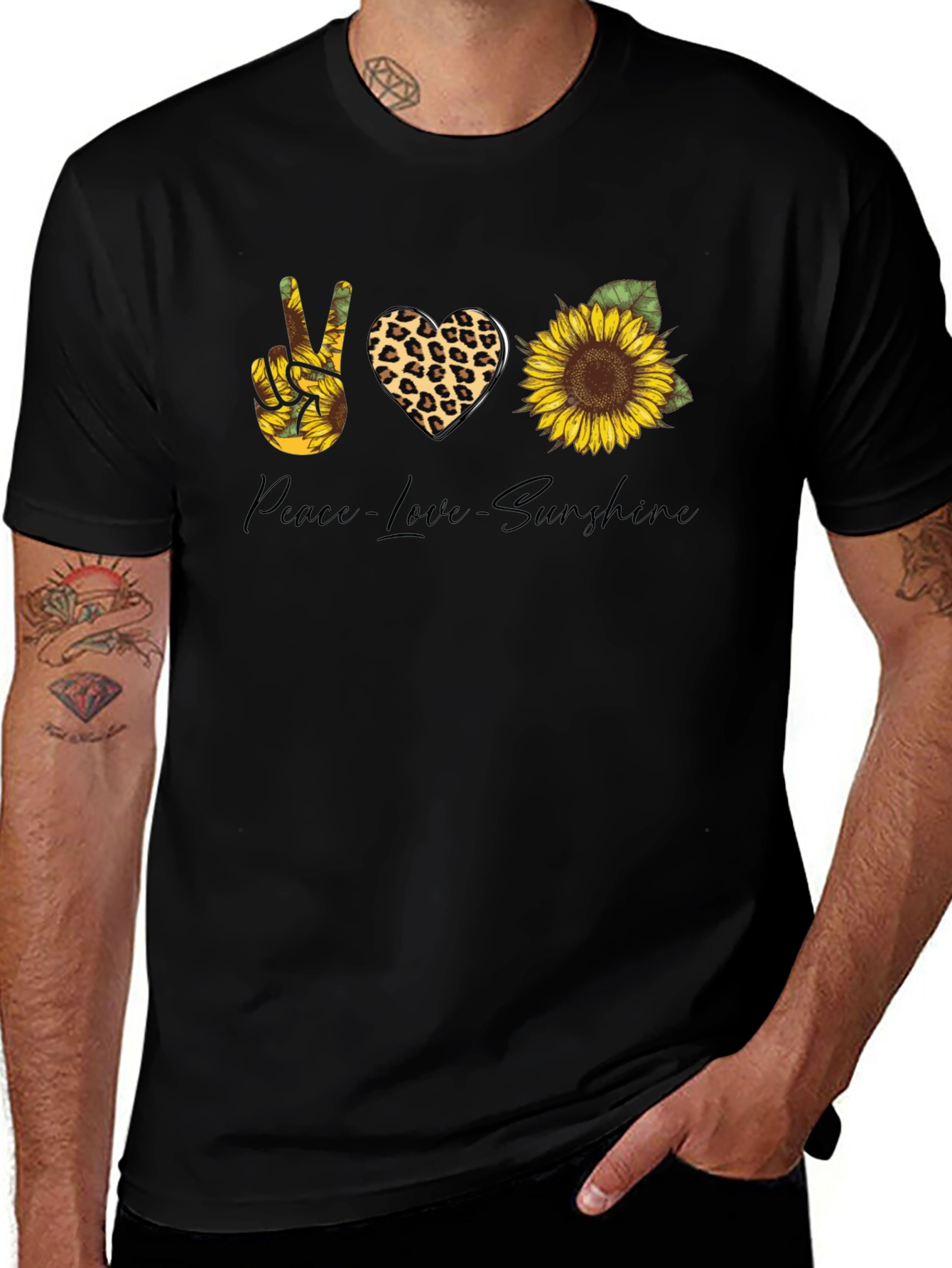 Peace Love Sunshine Sunflower Graphic Tee