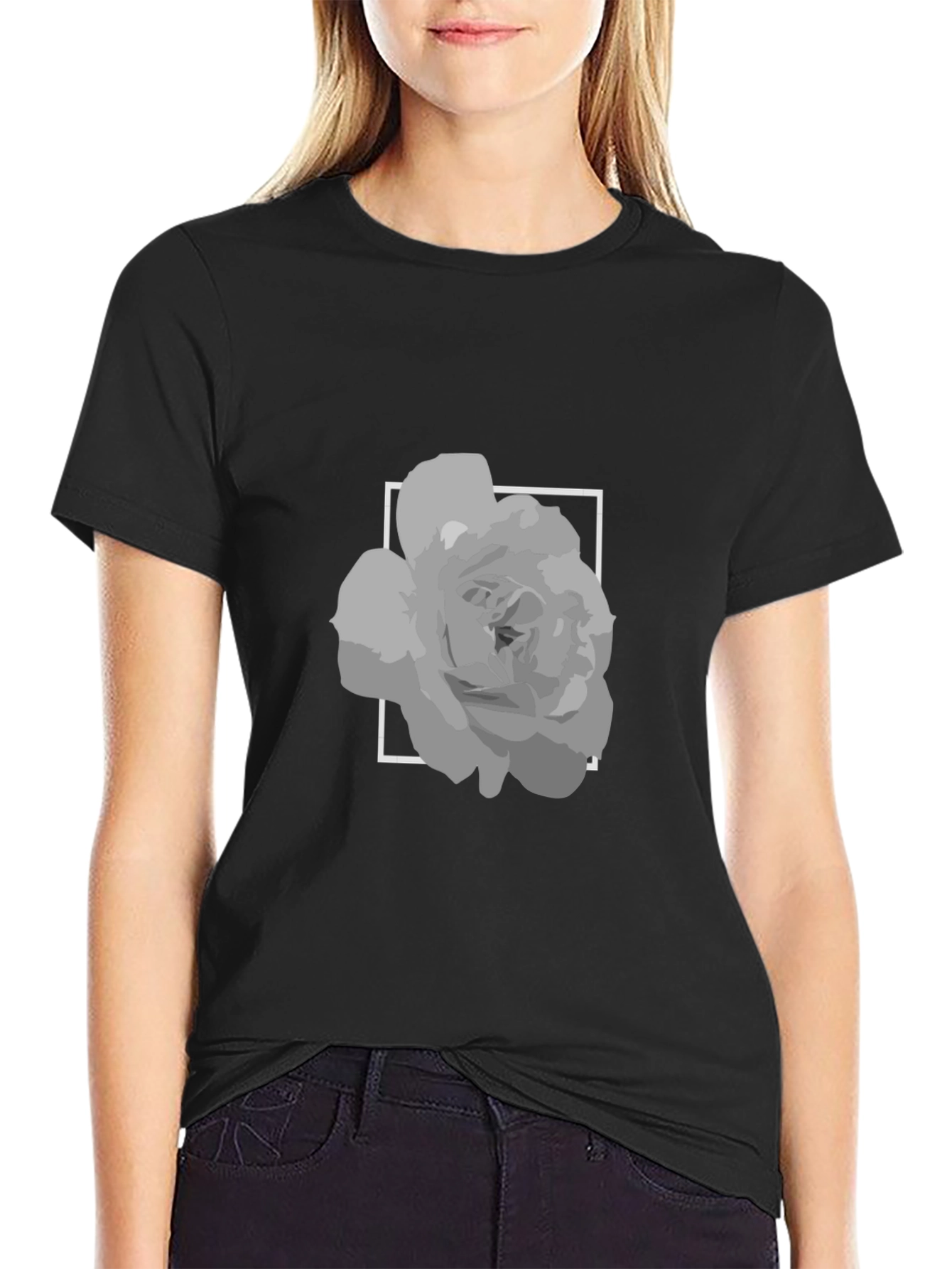 Rose in Square Graphic Tee