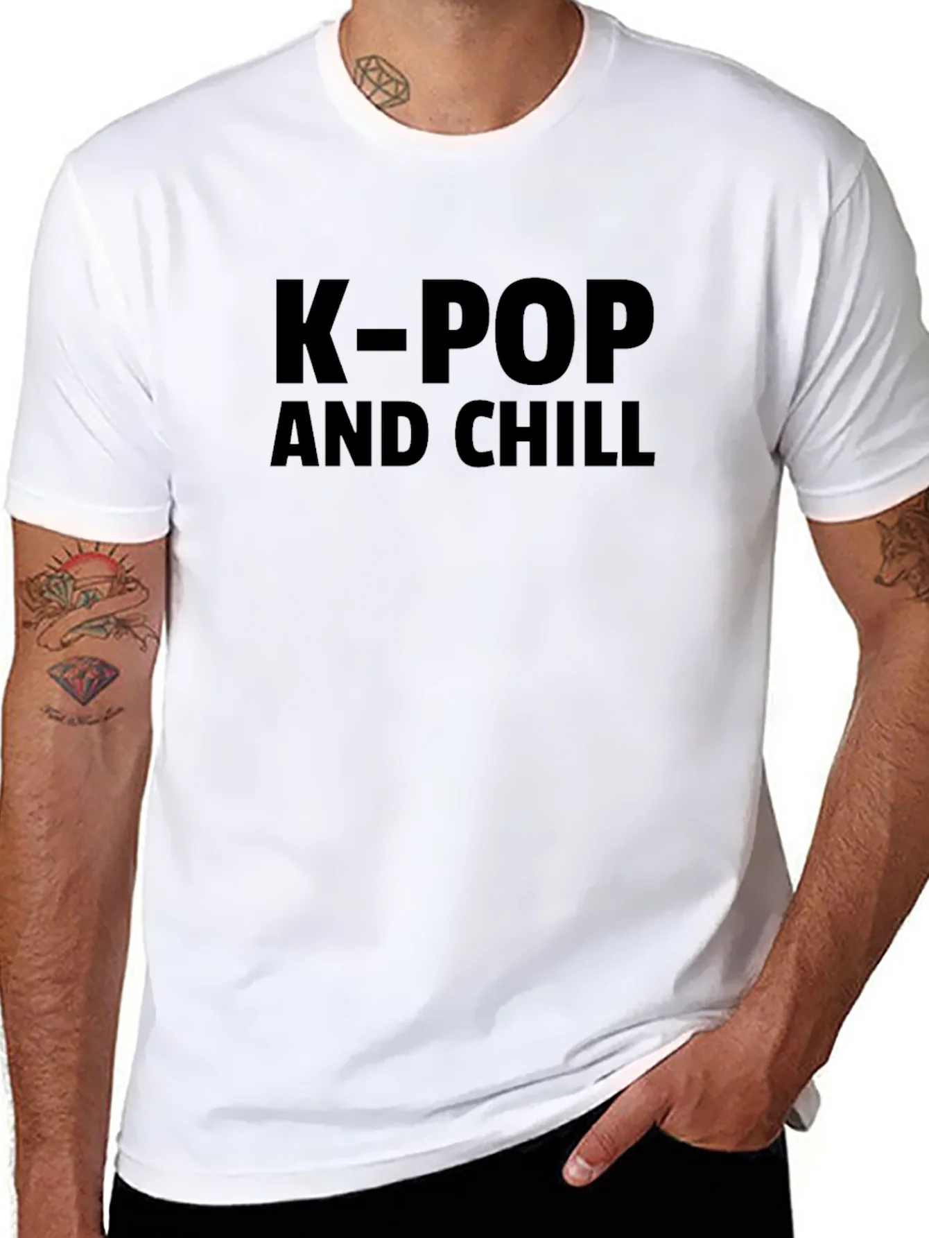 K-Pop and Chill Black T-Shirt - Casual Style