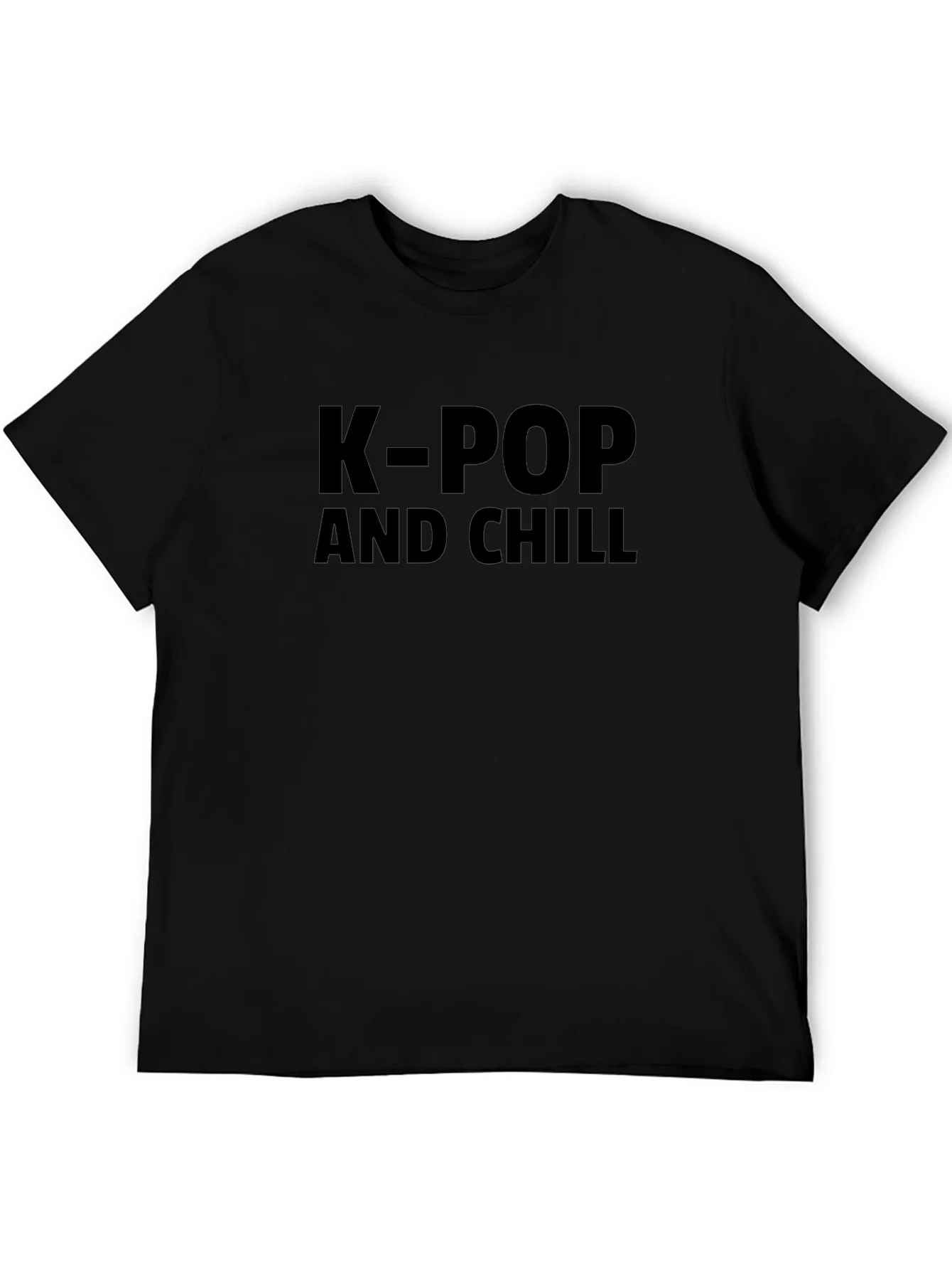 K-Pop and Chill Black T-Shirt - Casual Style
