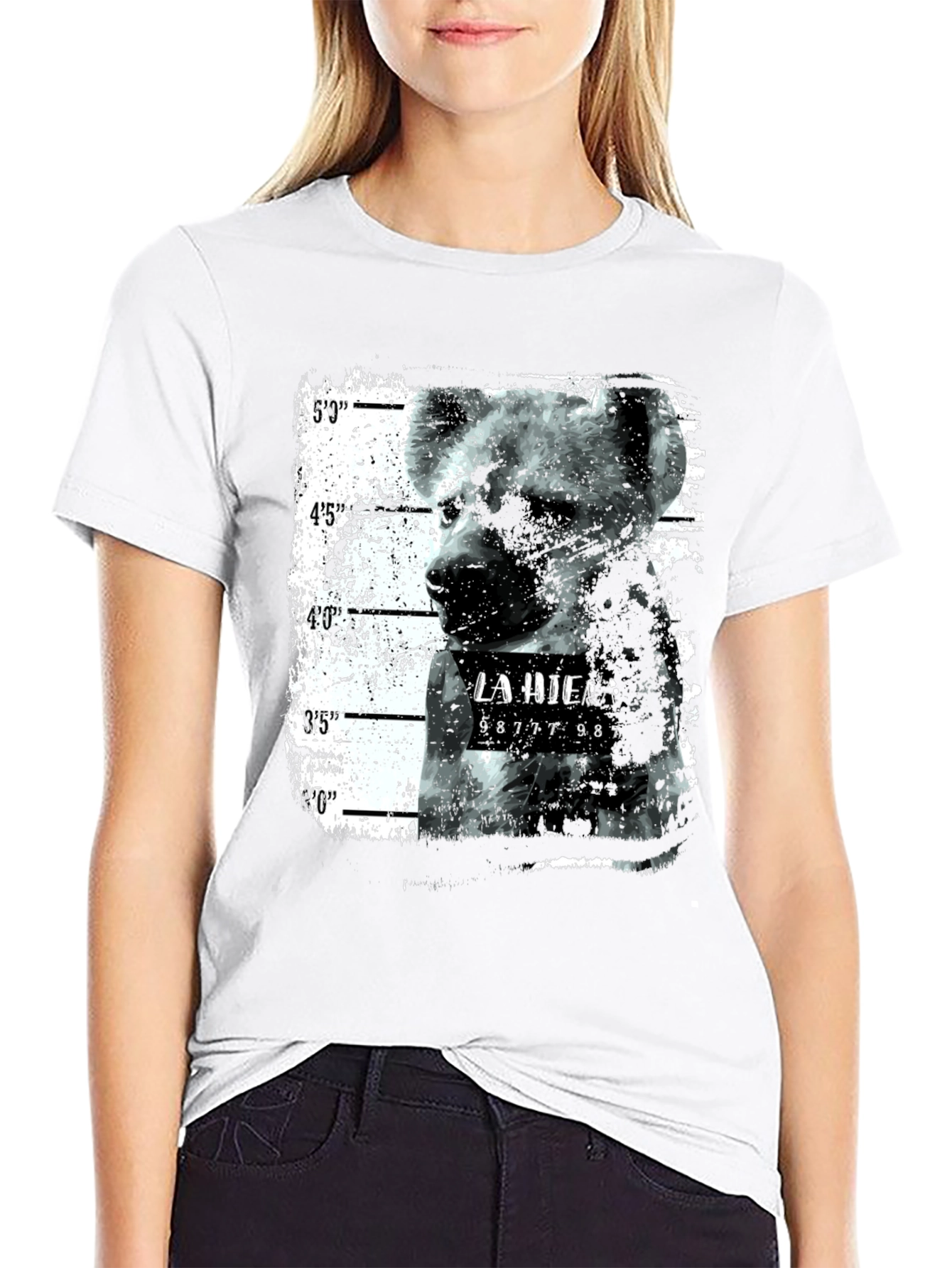 Hyena Mugshot Graphic Tee - Black Unisex T-Shirt