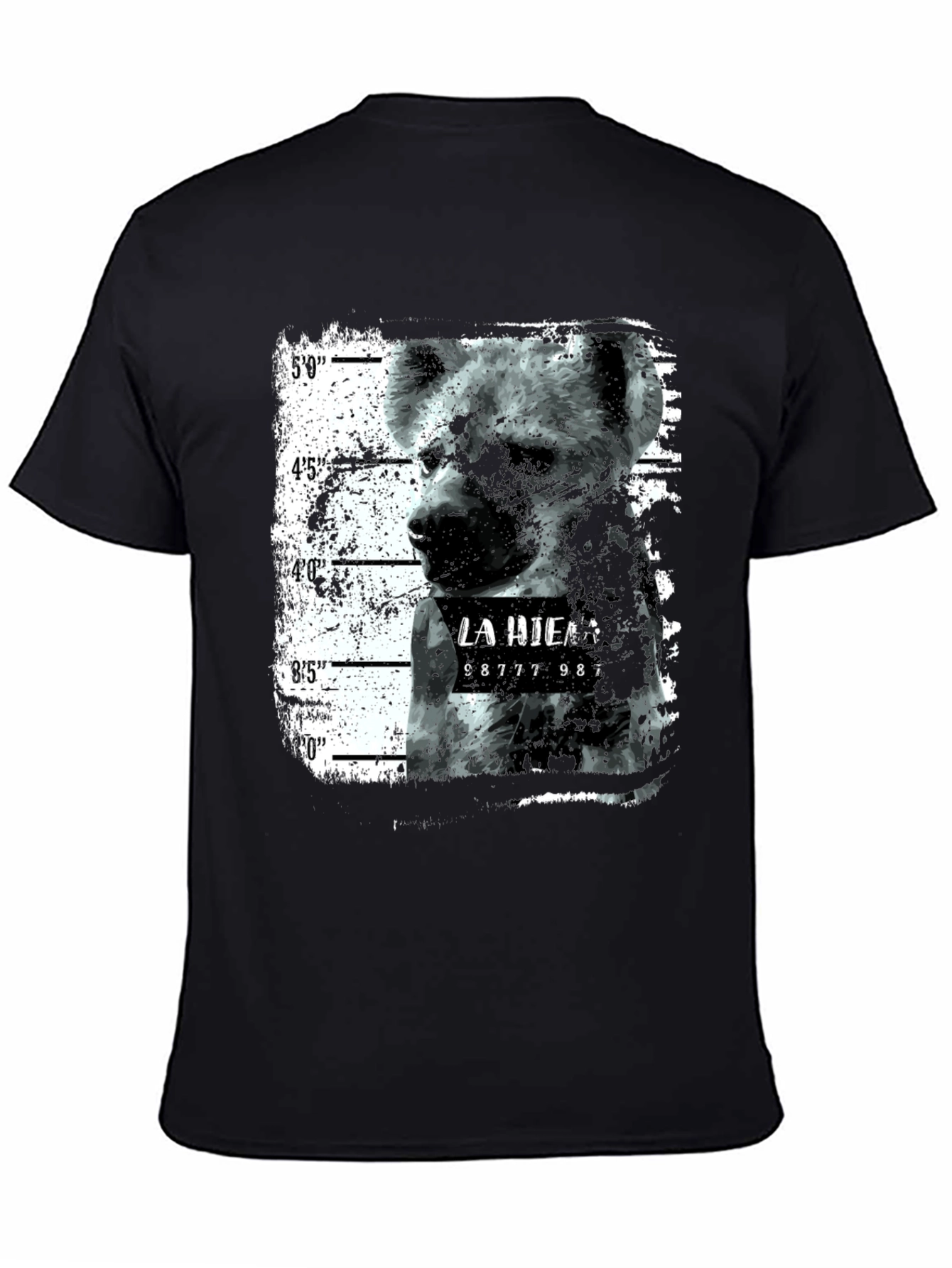 Hyena Mugshot Graphic Tee - Black Unisex T-Shirt