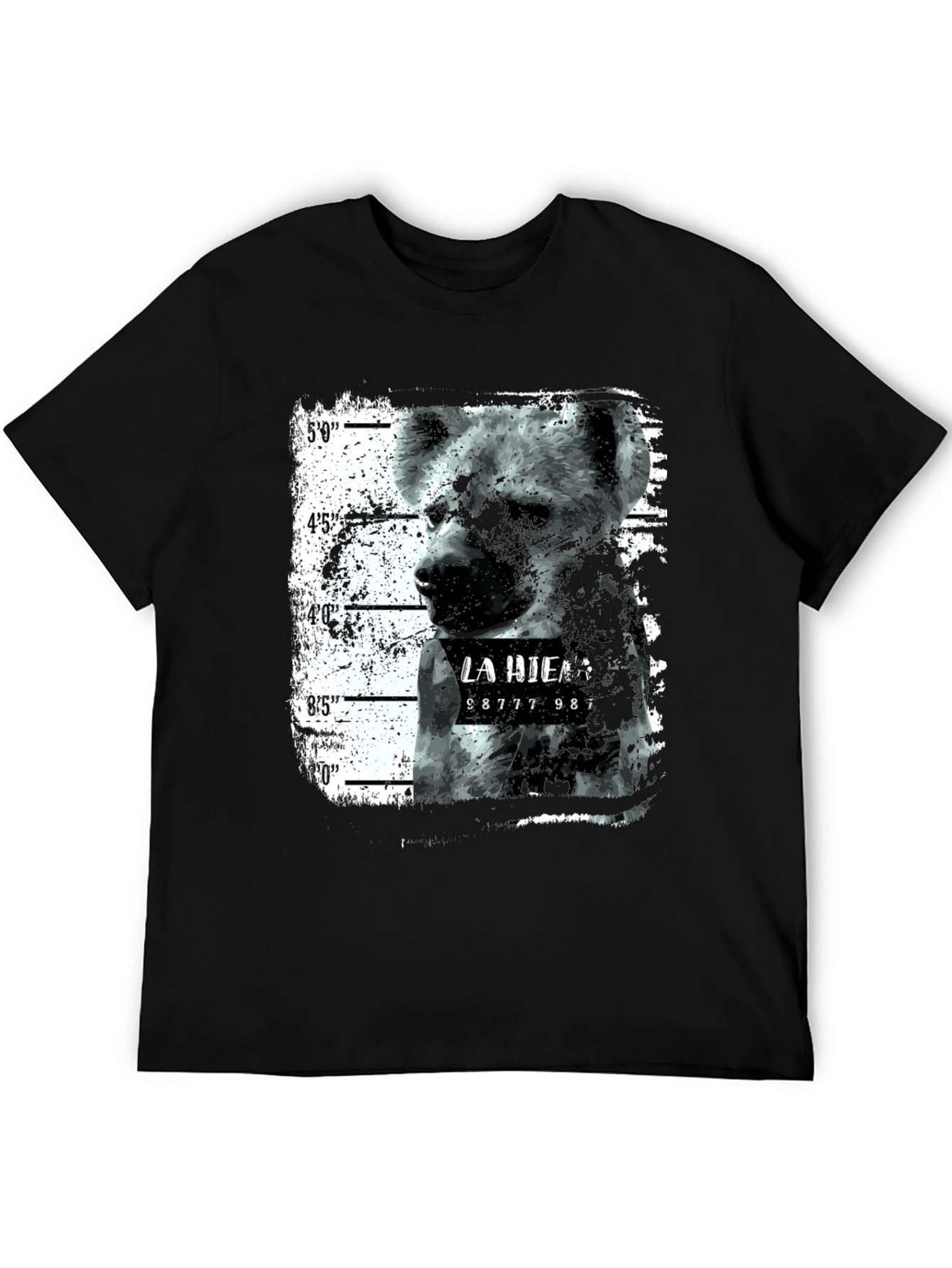 Hyena Mugshot Graphic Tee - Black Unisex T-Shirt