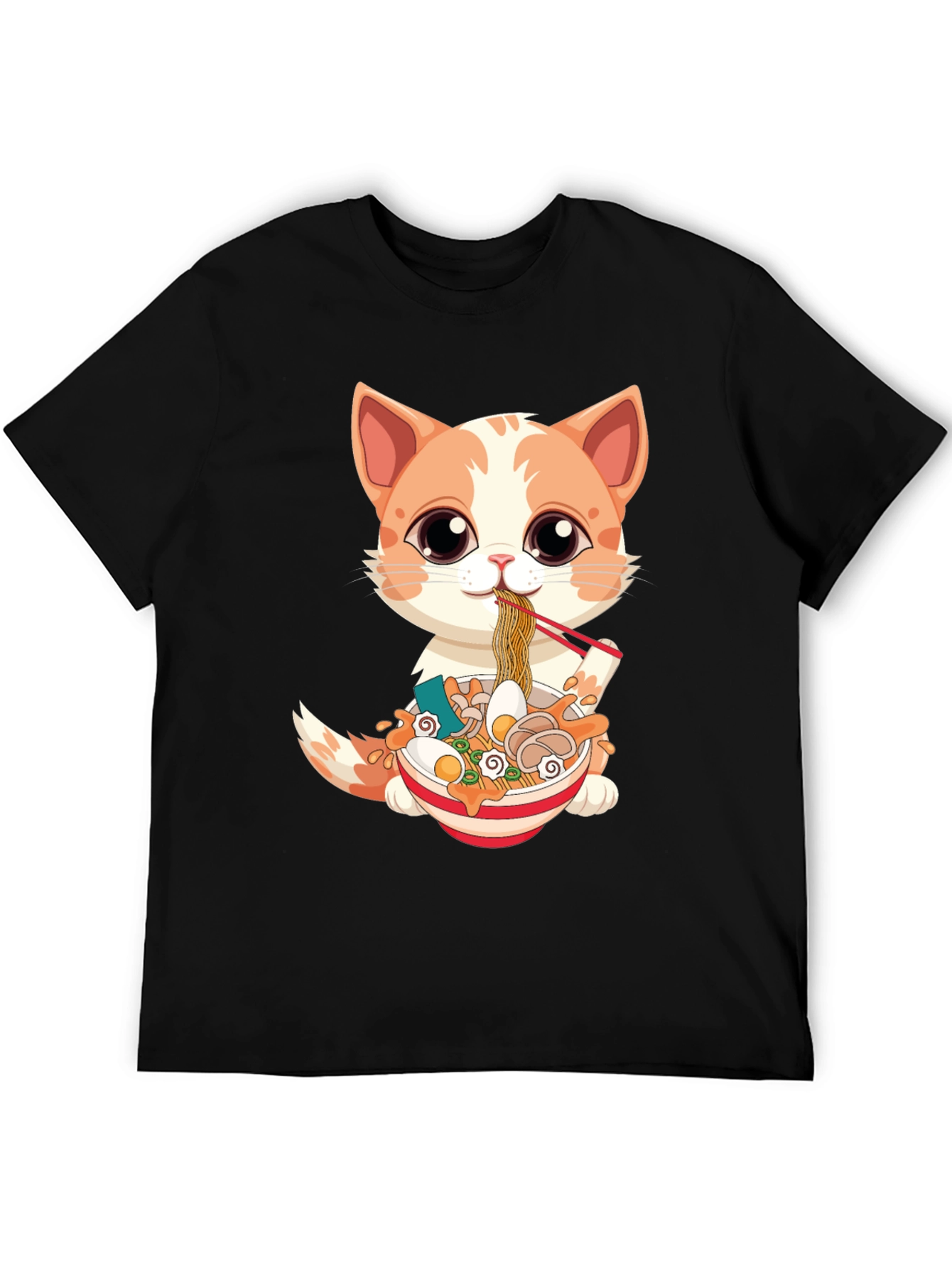Cat Ramen T-Shirt - Cute Anime Style