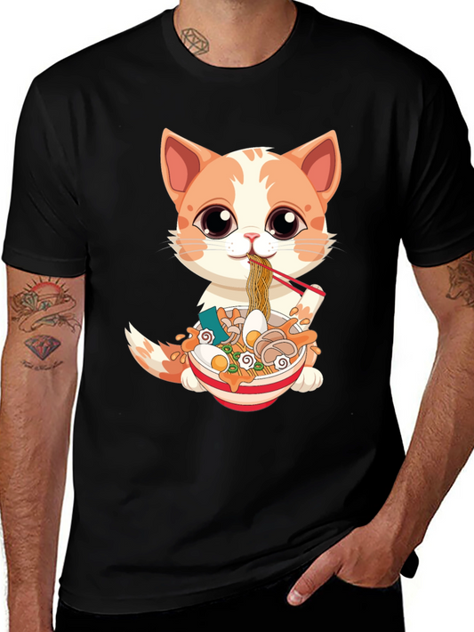 Cat Ramen T-Shirt - Cute Anime Style