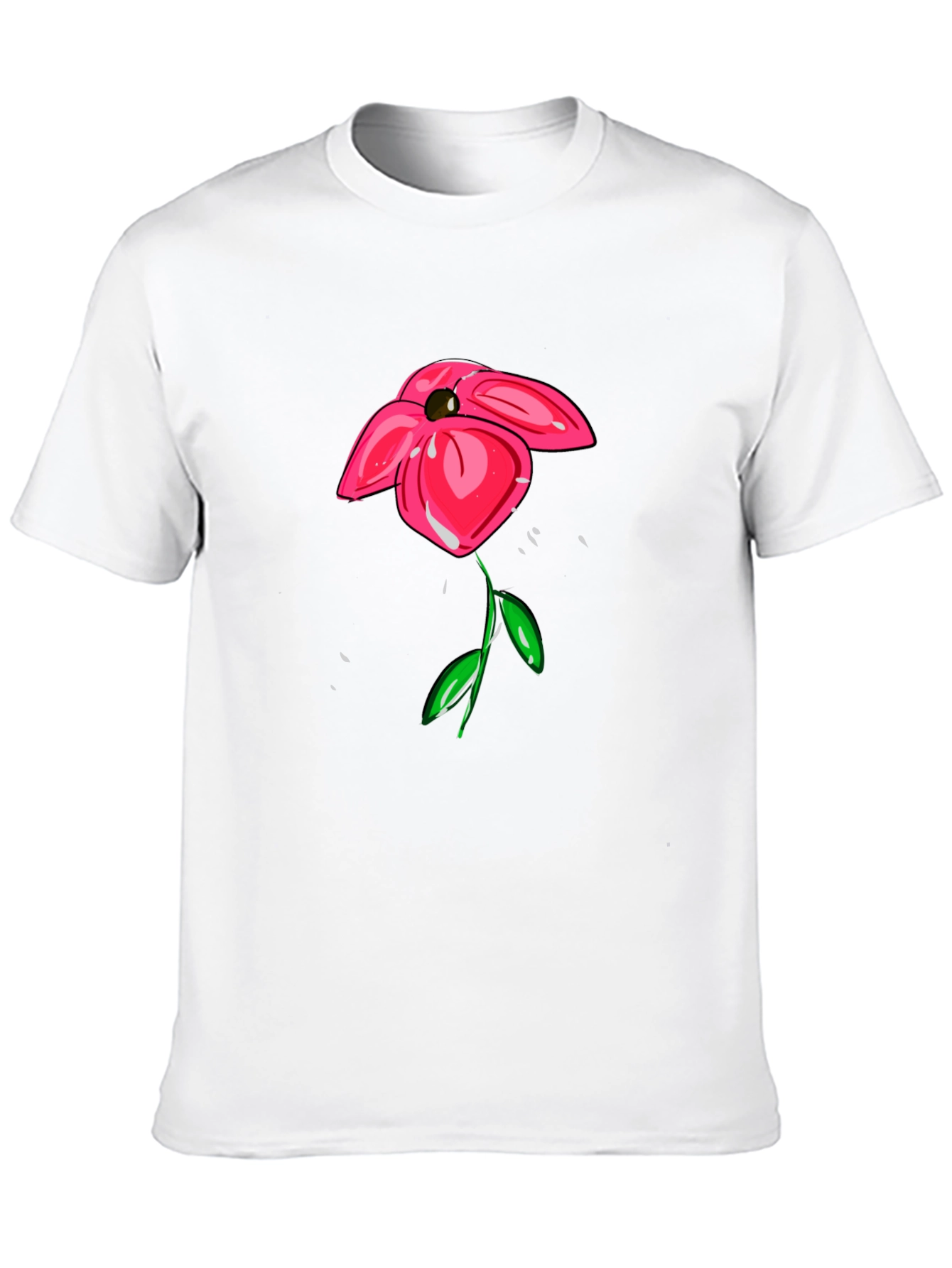 Floral Graphic Print T-Shirt - Casual Black Tee