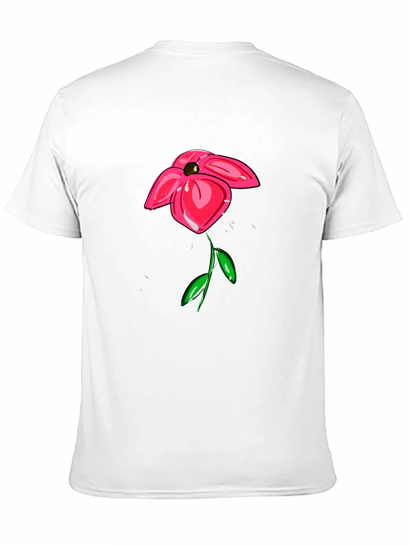 Floral Graphic Print T-Shirt - Casual Black Tee