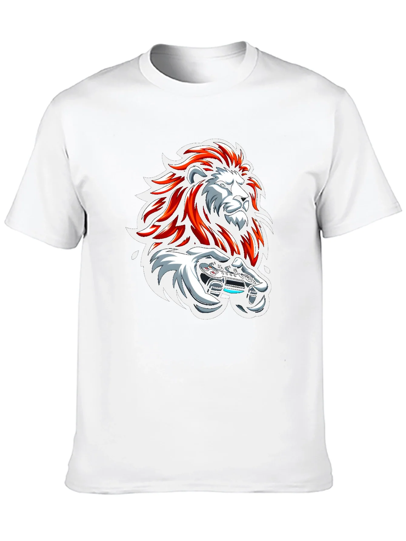 Lion Gamer Graphic Tee - Black