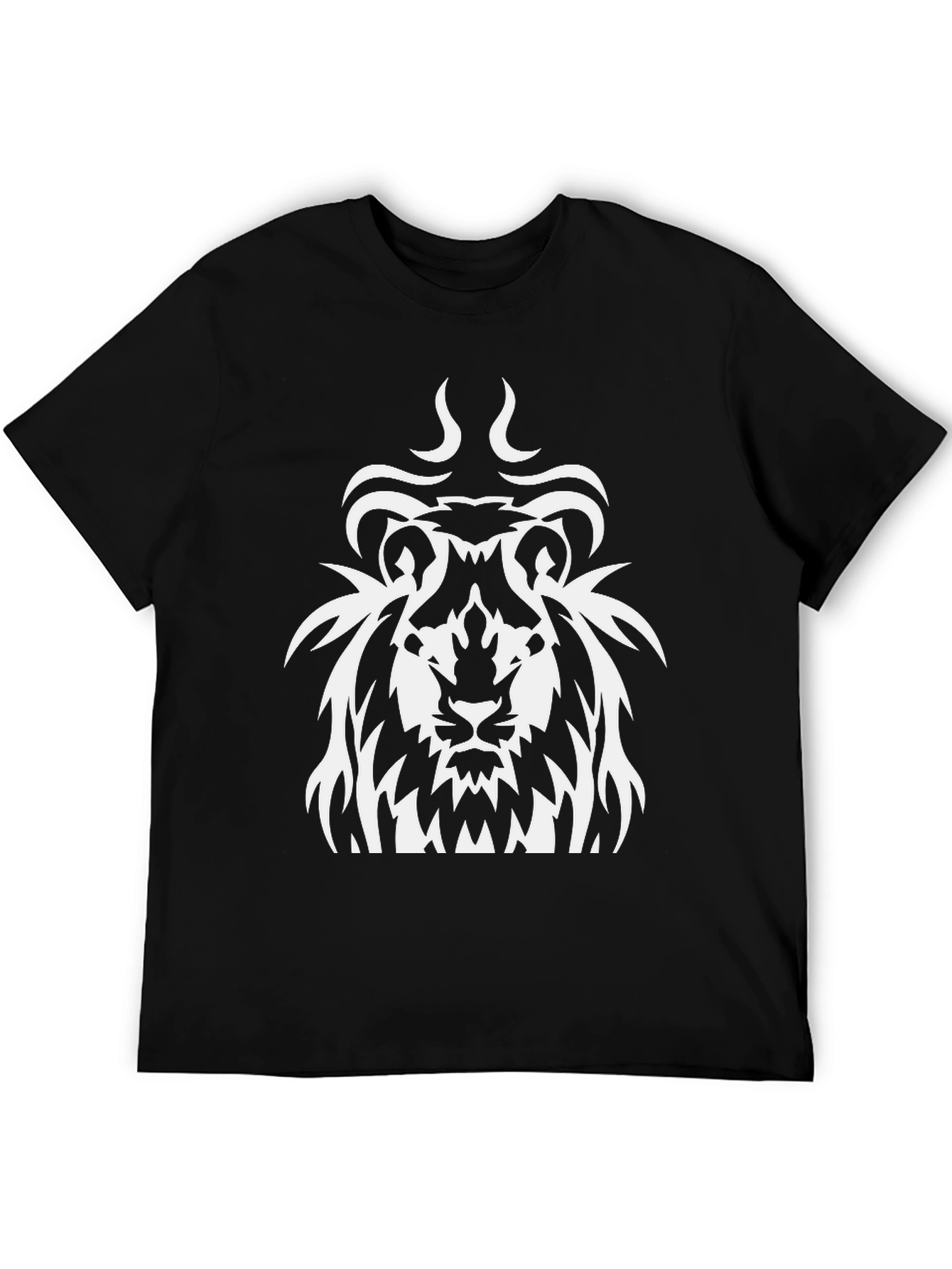 Lion Graphic Print Black T-Shirt