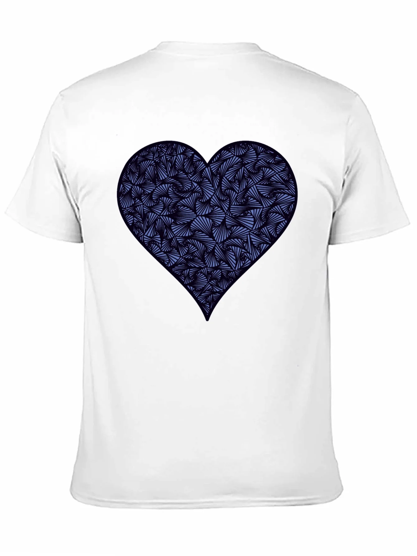 Heart Print Mens Black T-Shirt