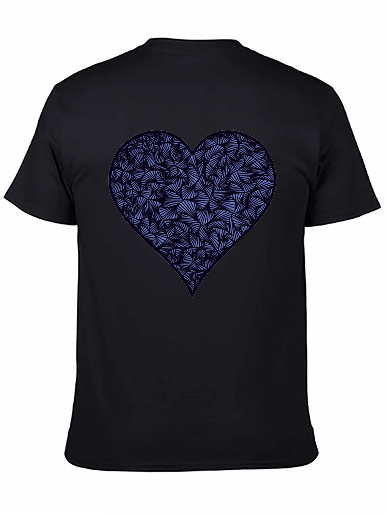 Heart Print Mens Black T-Shirt