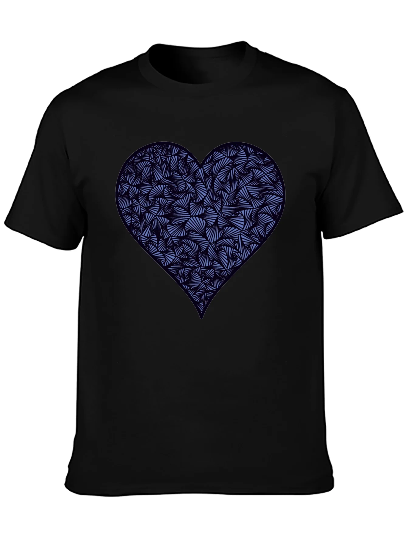 Heart Print Mens Black T-Shirt