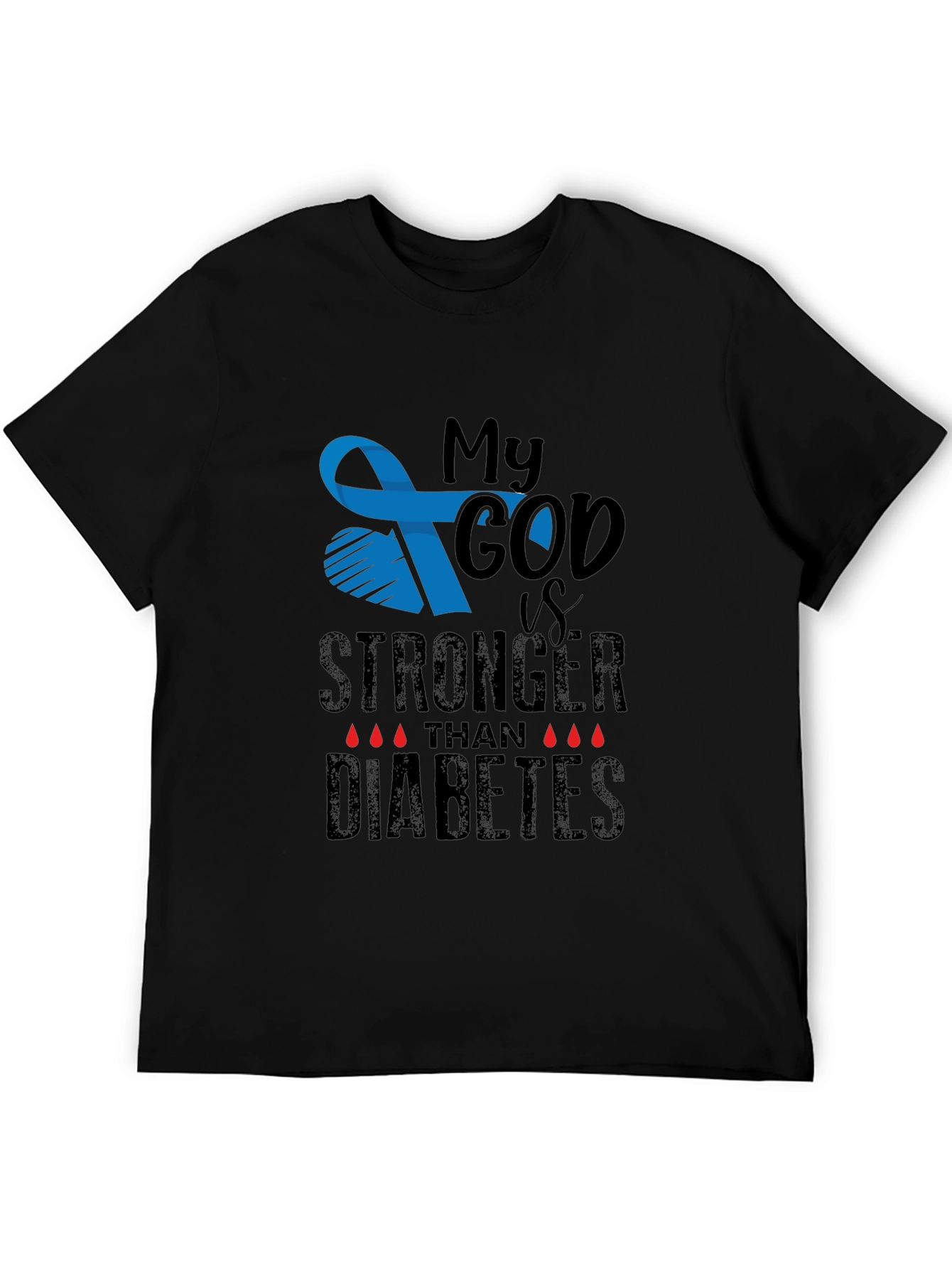My God is Stronger Than Diabetes Awareness T-Shirt